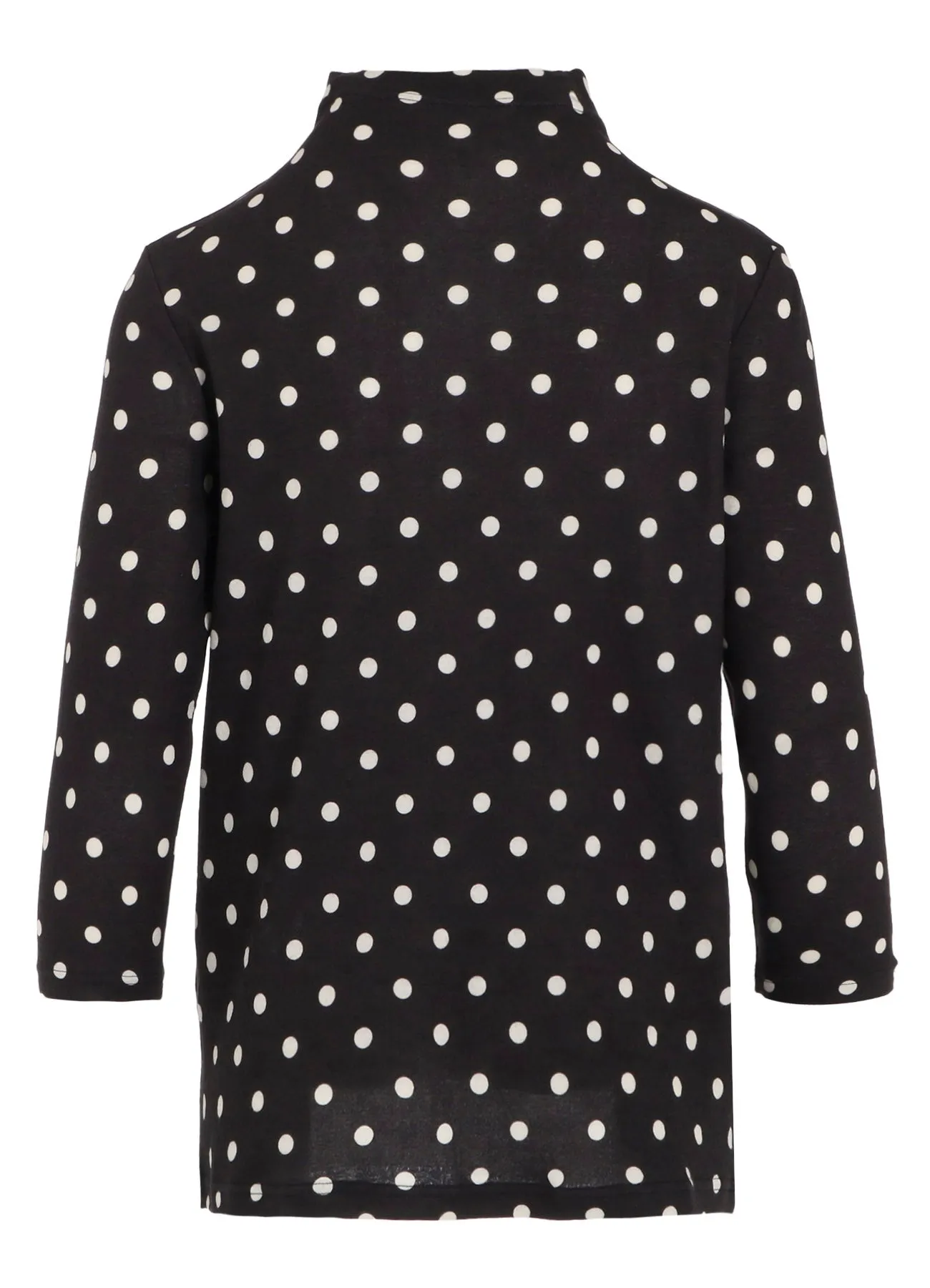 80/1 DUAL-LAYER JERSEY DOT PRINT BOTTLE NECK 3/4 SLEEVE SHIRT sold by Yohji Yamamoto product image thumbnail 4