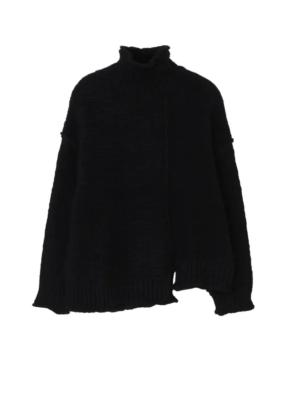 ROVING SLUB WOOL UNBALANCE TURTLENECK made by Yohji Yamamoto