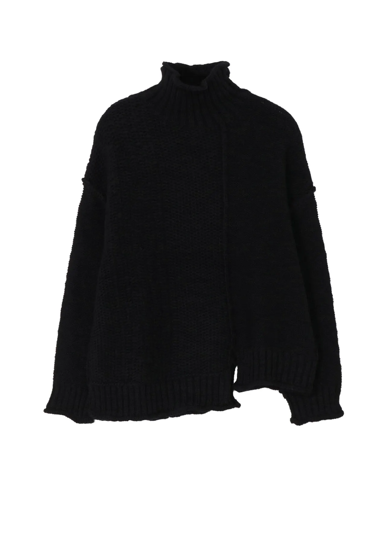 ROVING SLUB WOOL UNBALANCE TURTLENECK sold by Yohji Yamamoto