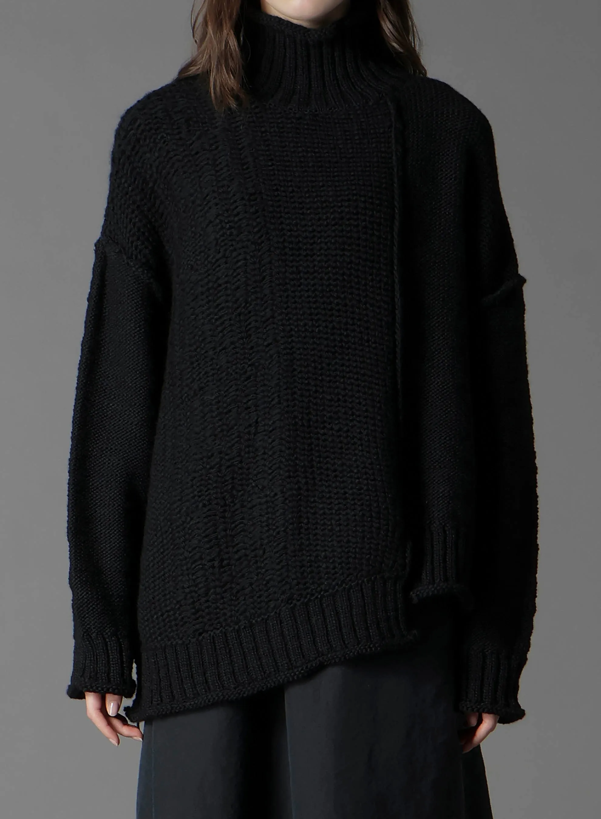 ROVING SLUB WOOL UNBALANCE TURTLENECK sold by Yohji Yamamoto product image thumbnail 5