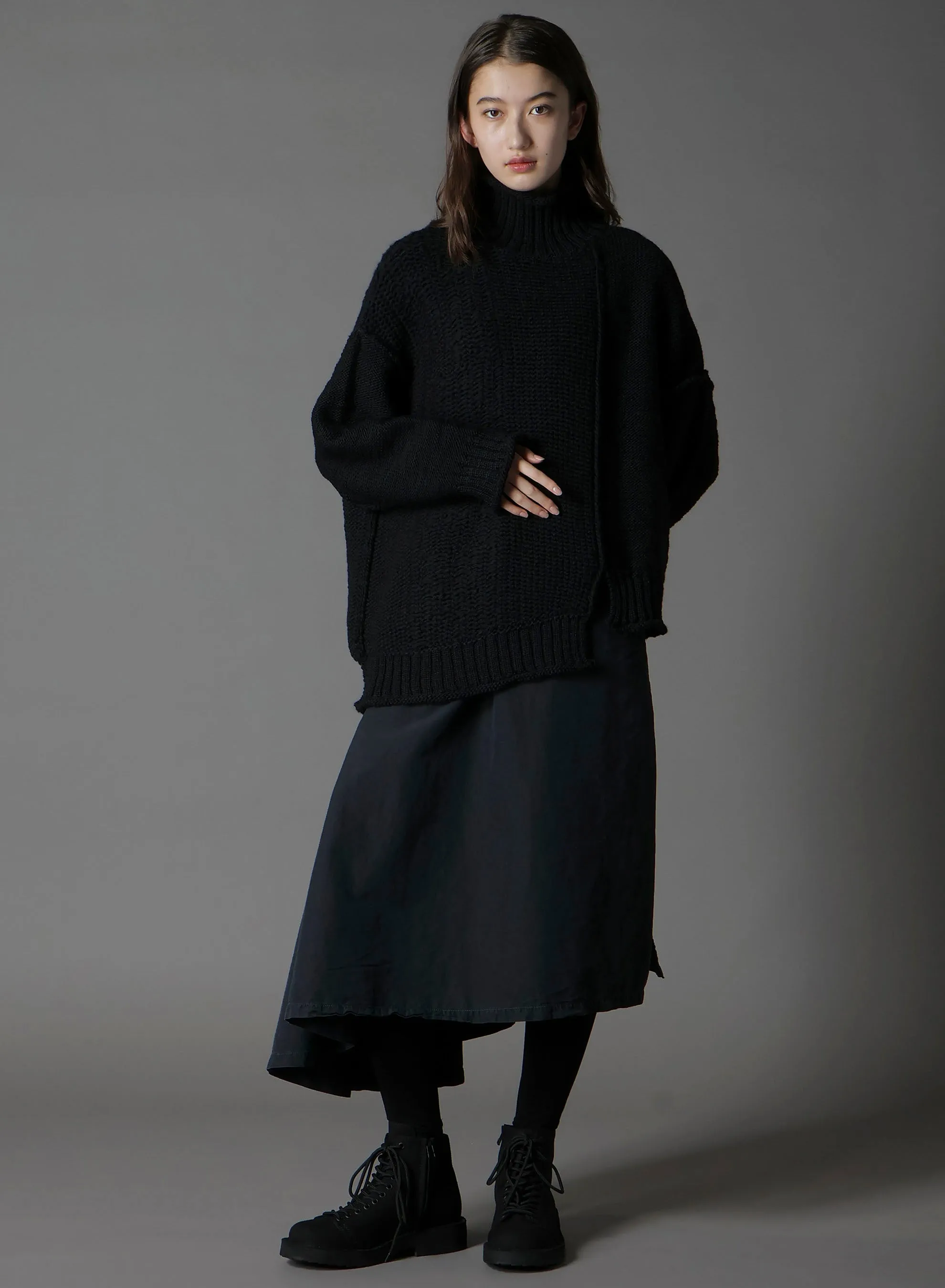 ROVING SLUB WOOL UNBALANCE TURTLENECK sold by Yohji Yamamoto product image thumbnail 2