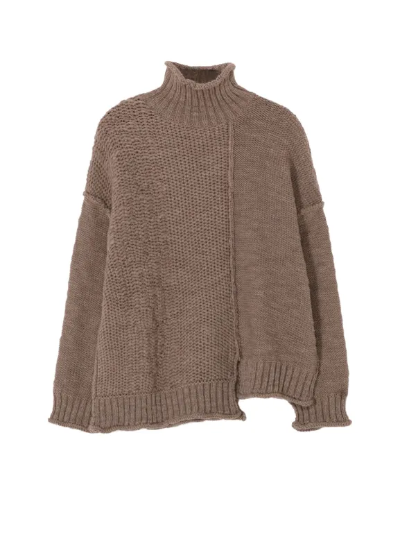 ROVING SLUB WOOL UNBALANCE TURTLENECK made by Yohji Yamamoto