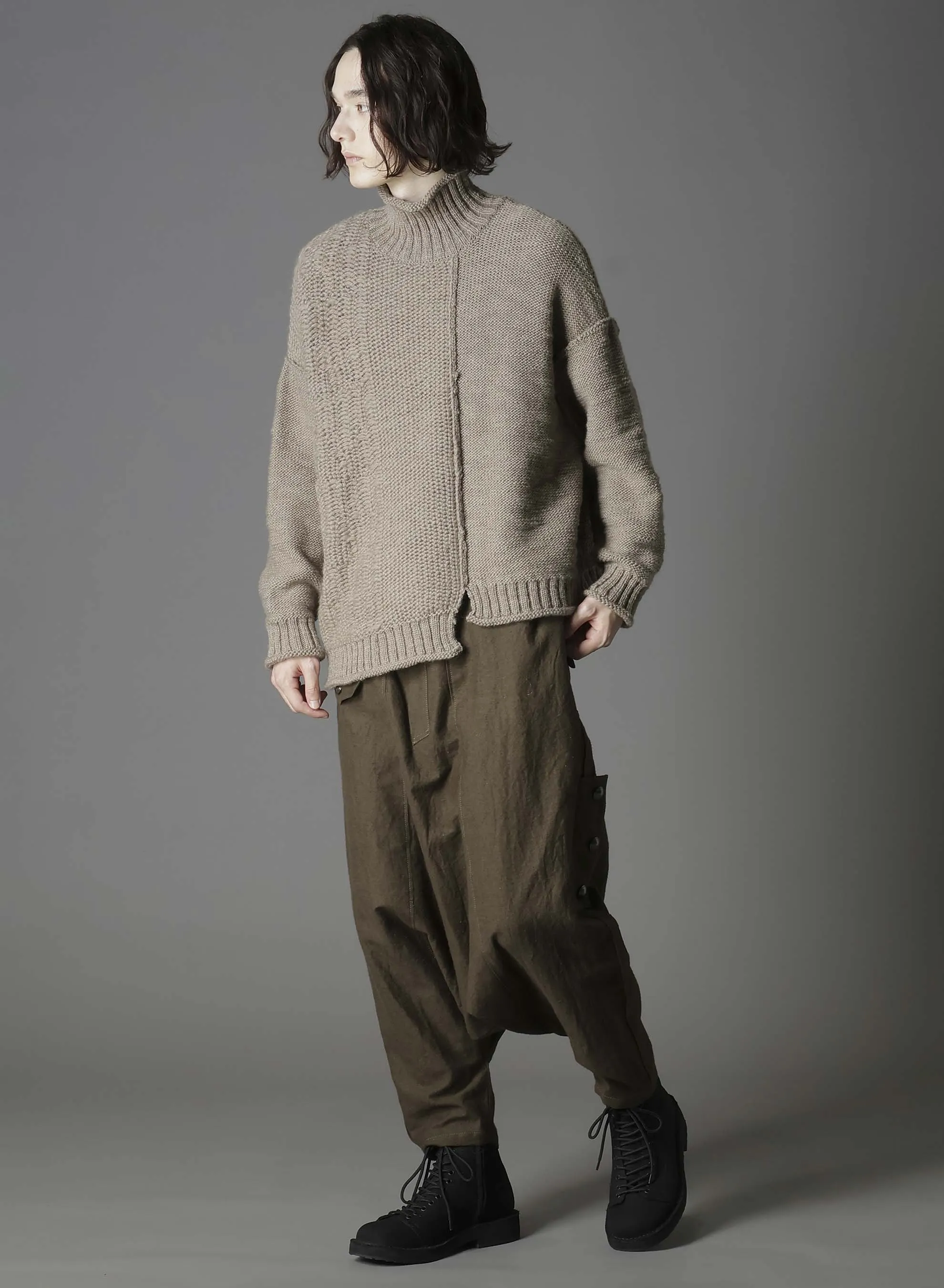 ROVING SLUB WOOL UNBALANCE TURTLENECK sold by Yohji Yamamoto product image thumbnail 2