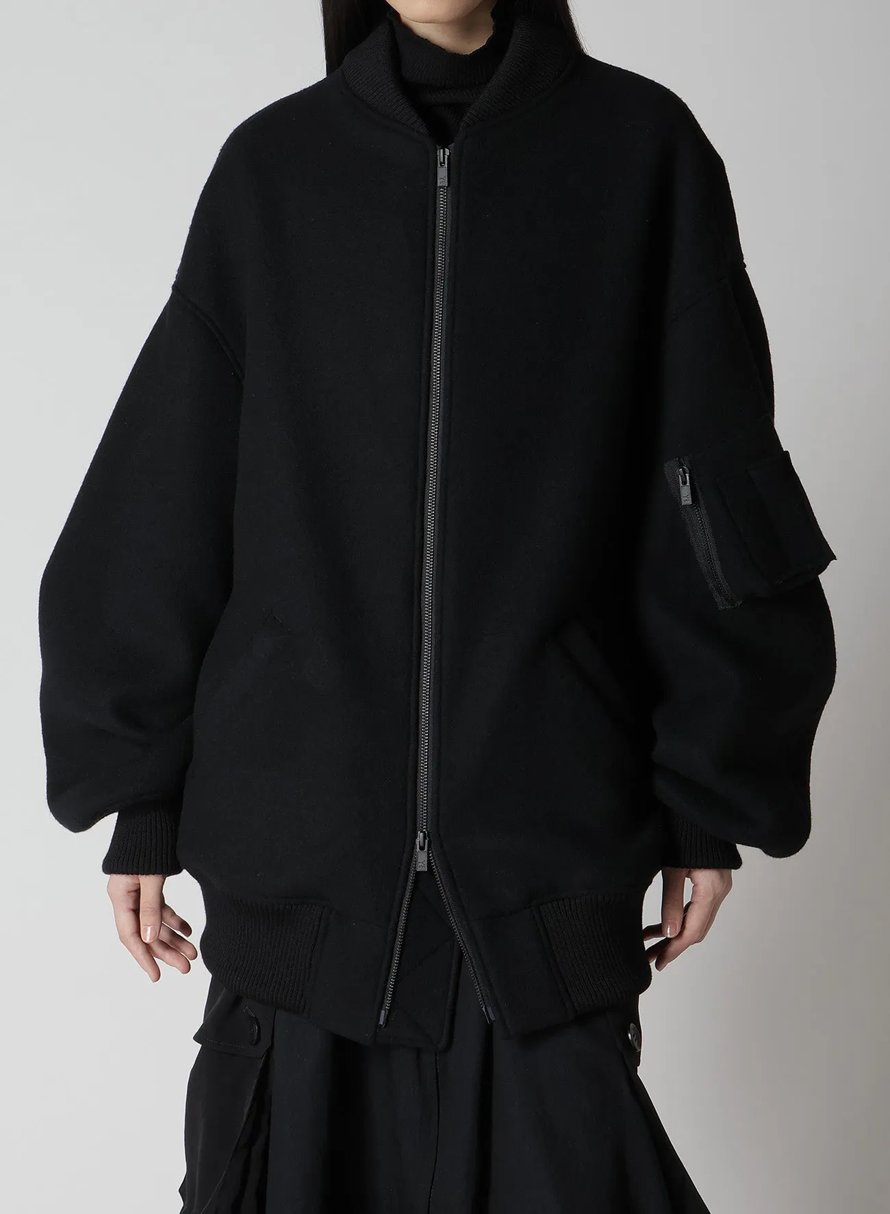 WOOL DOUBLE-FACED MOSSER MA-1 sold by Yohji Yamamoto product image thumbnail 5