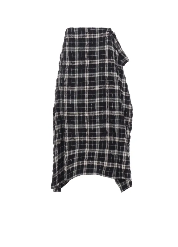 MILLED WOOL COTTON PLAID SKIRT sold by Yohji Yamamoto