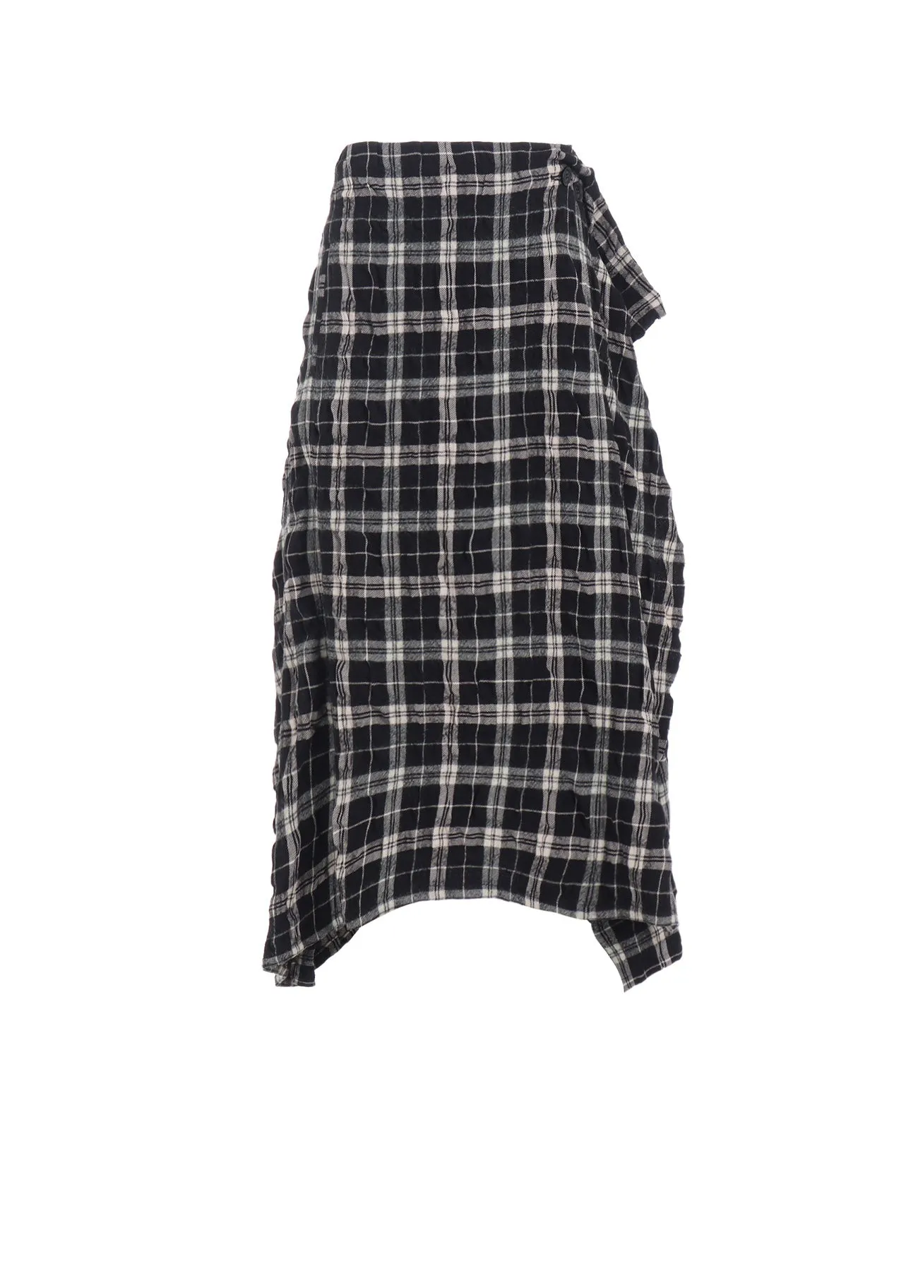 MILLED WOOL COTTON PLAID SKIRT sold by Yohji Yamamoto