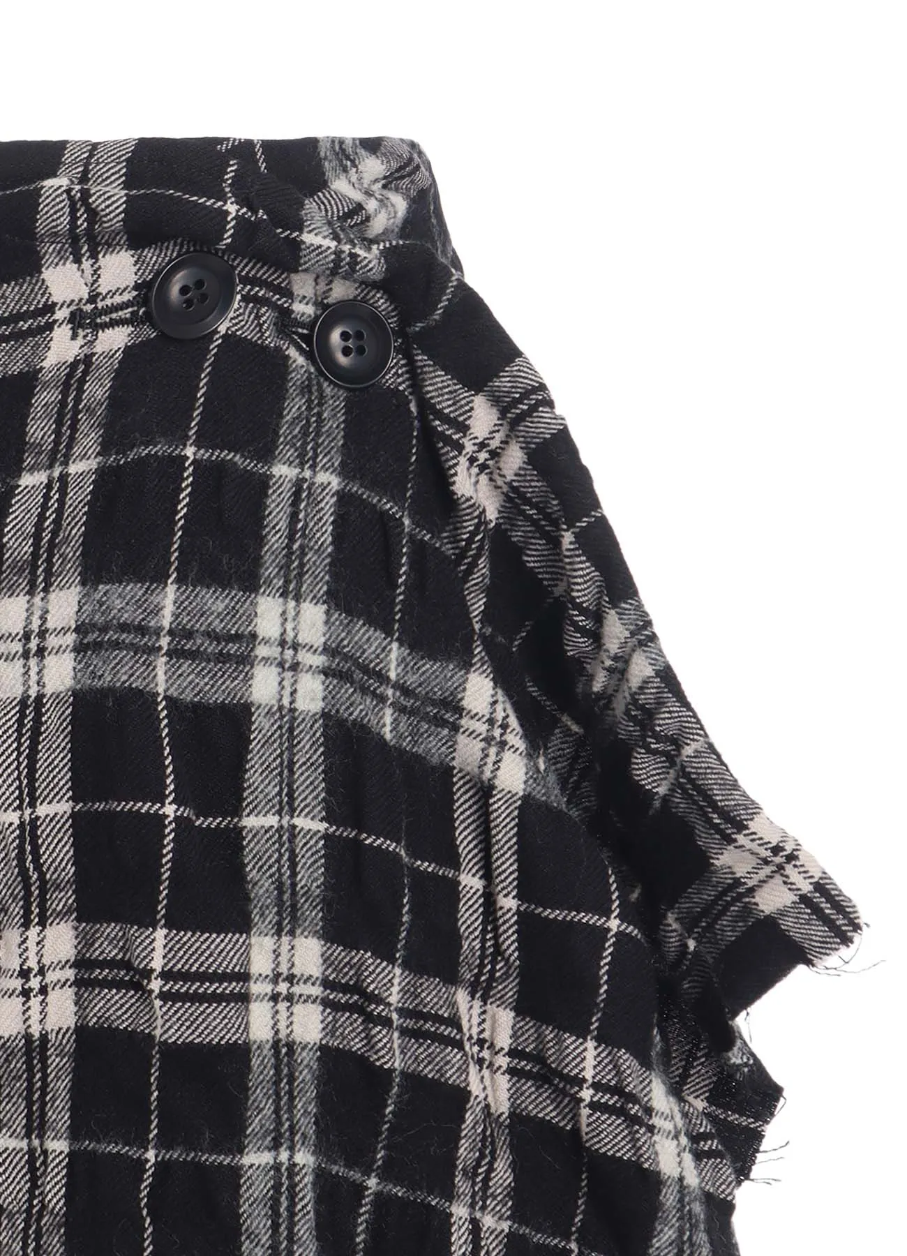 MILLED WOOL COTTON PLAID SKIRT sold by Yohji Yamamoto product image thumbnail 5