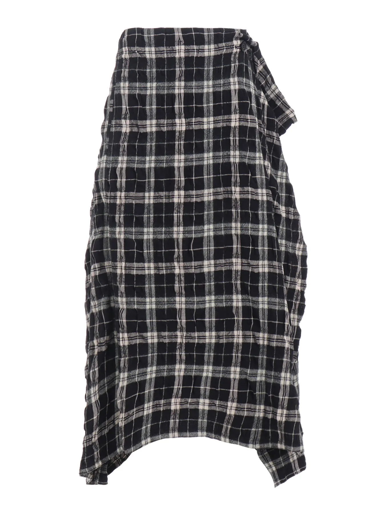 MILLED WOOL COTTON PLAID SKIRT sold by Yohji Yamamoto product image thumbnail 2