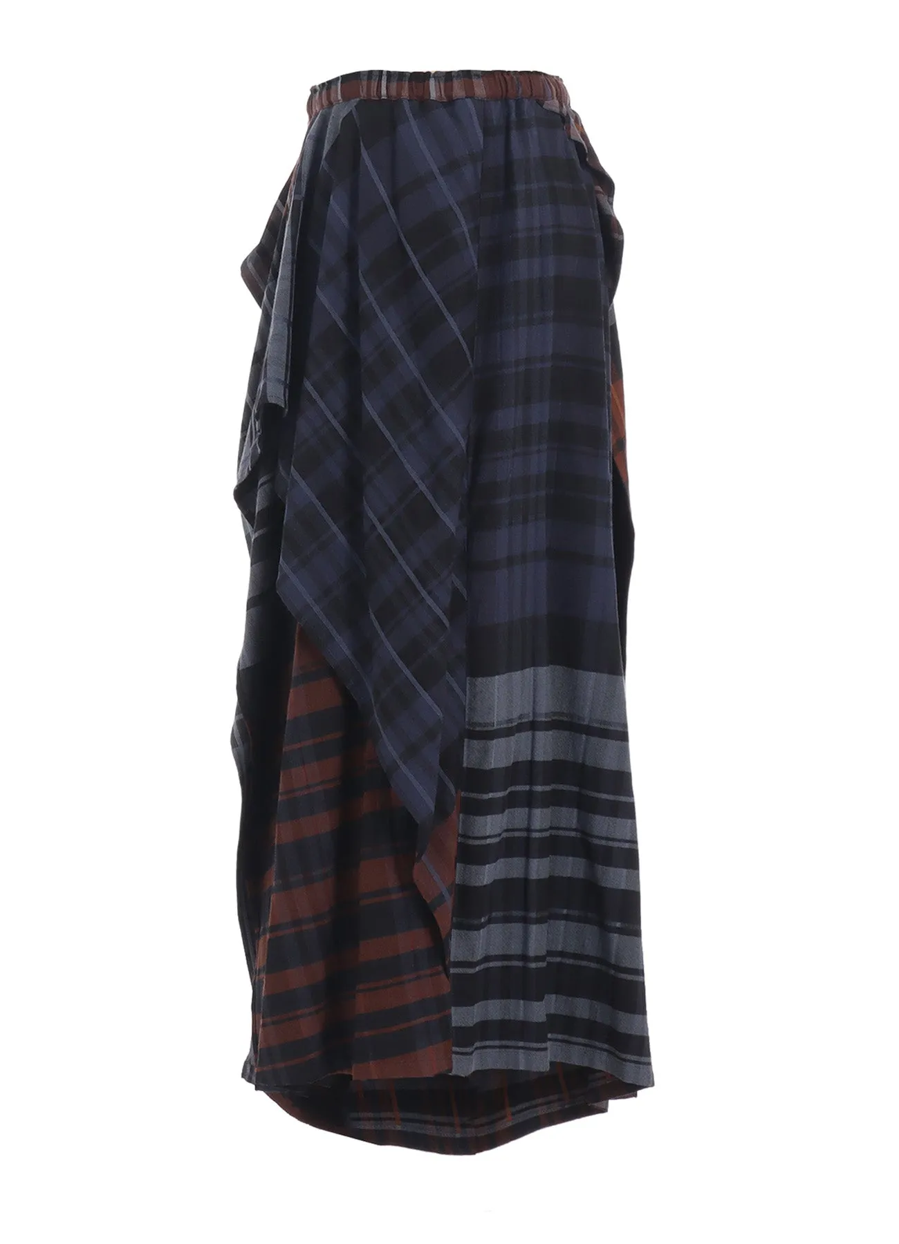 WOOL BLEND PLAID DRAPE PANTS sold by Yohji Yamamoto product image thumbnail 3