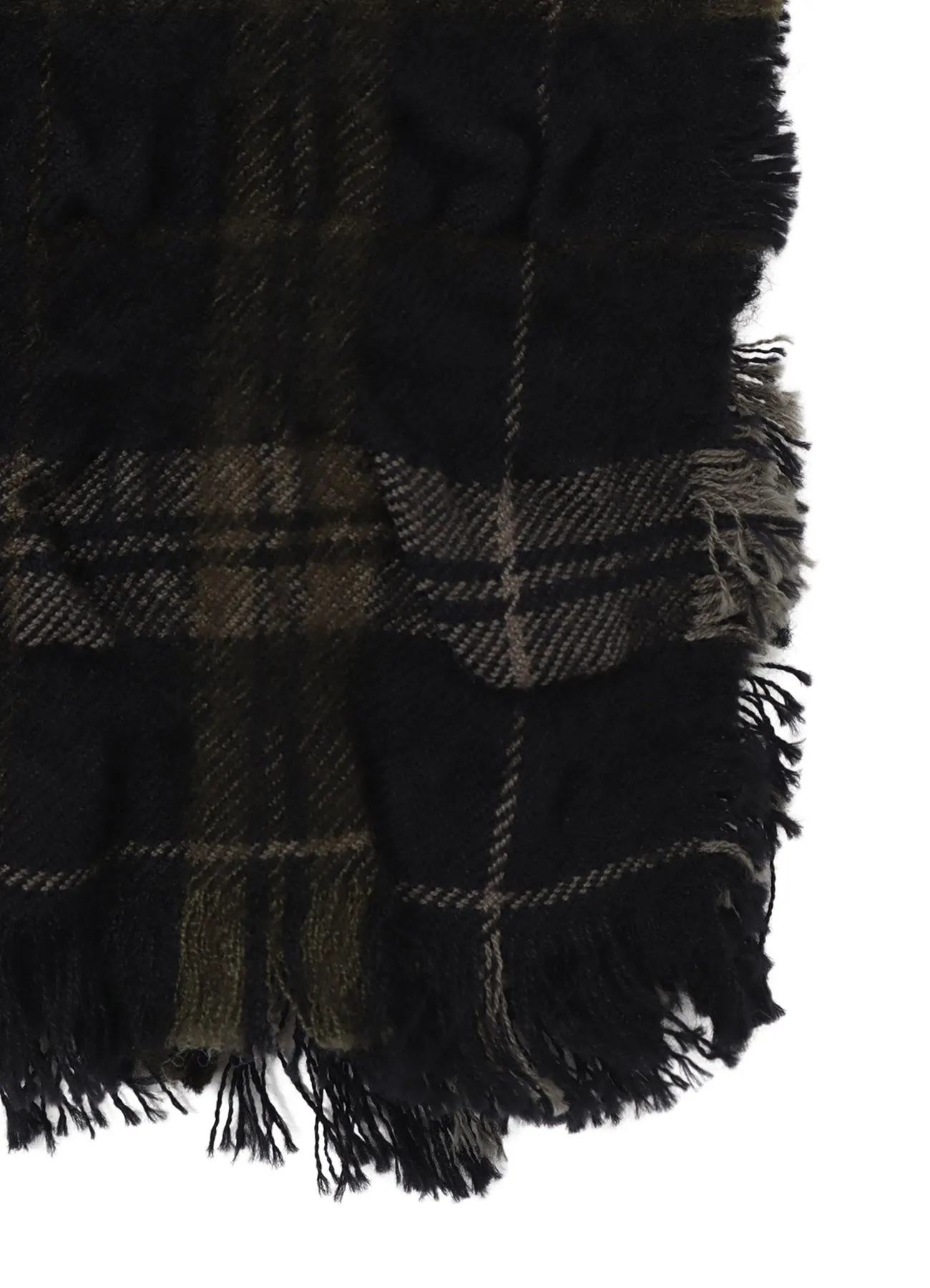 MILLED WOOL COTTON PLAID STOLE sold by Yohji Yamamoto product image thumbnail 5