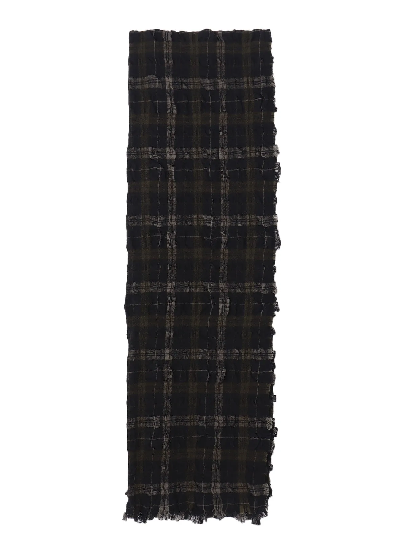 MILLED WOOL COTTON PLAID STOLE sold by Yohji Yamamoto product image thumbnail 3