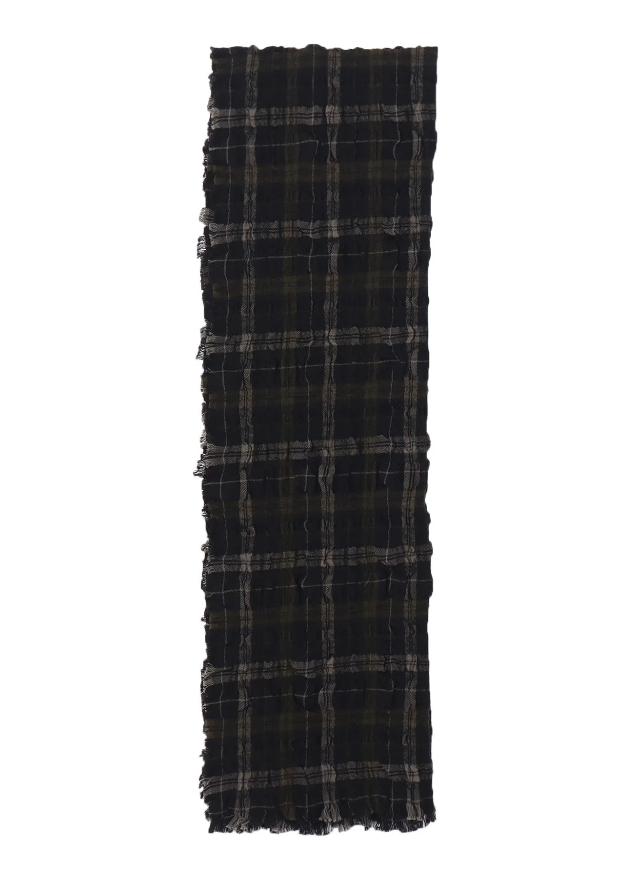 MILLED WOOL COTTON PLAID STOLE sold by Yohji Yamamoto product image thumbnail 4