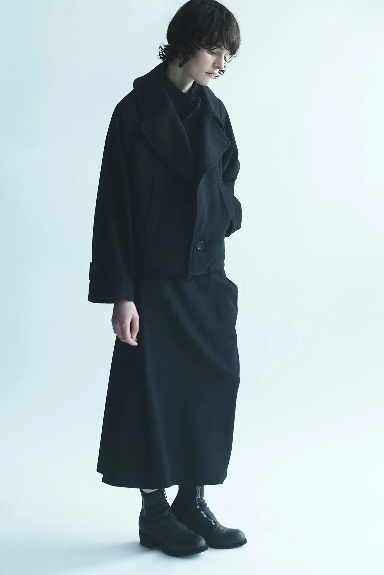 MELTON SHORT COAT sold by Yohji Yamamoto product image thumbnail 3