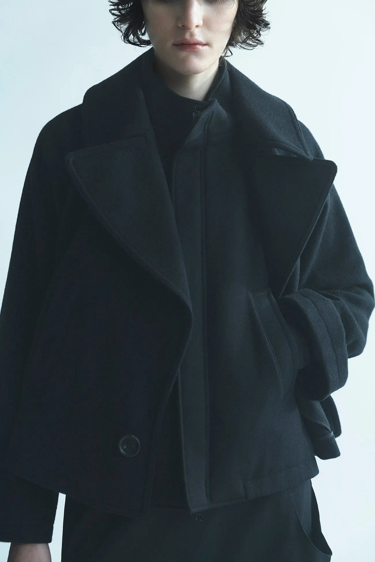 MELTON SHORT COAT sold by Yohji Yamamoto product image thumbnail 2