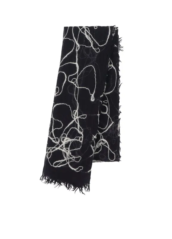 WOOL GAUZE NEEDLE PUNCH STOLE sold by Yohji Yamamoto