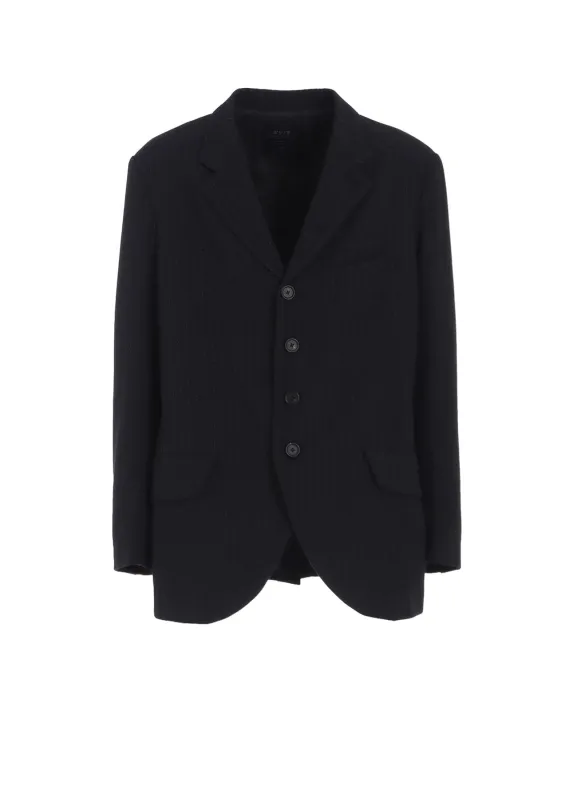 STRIPED SILK ANGORA WOOL 6 BUTTONS TAILORED JACKET made by Yohji Yamamoto