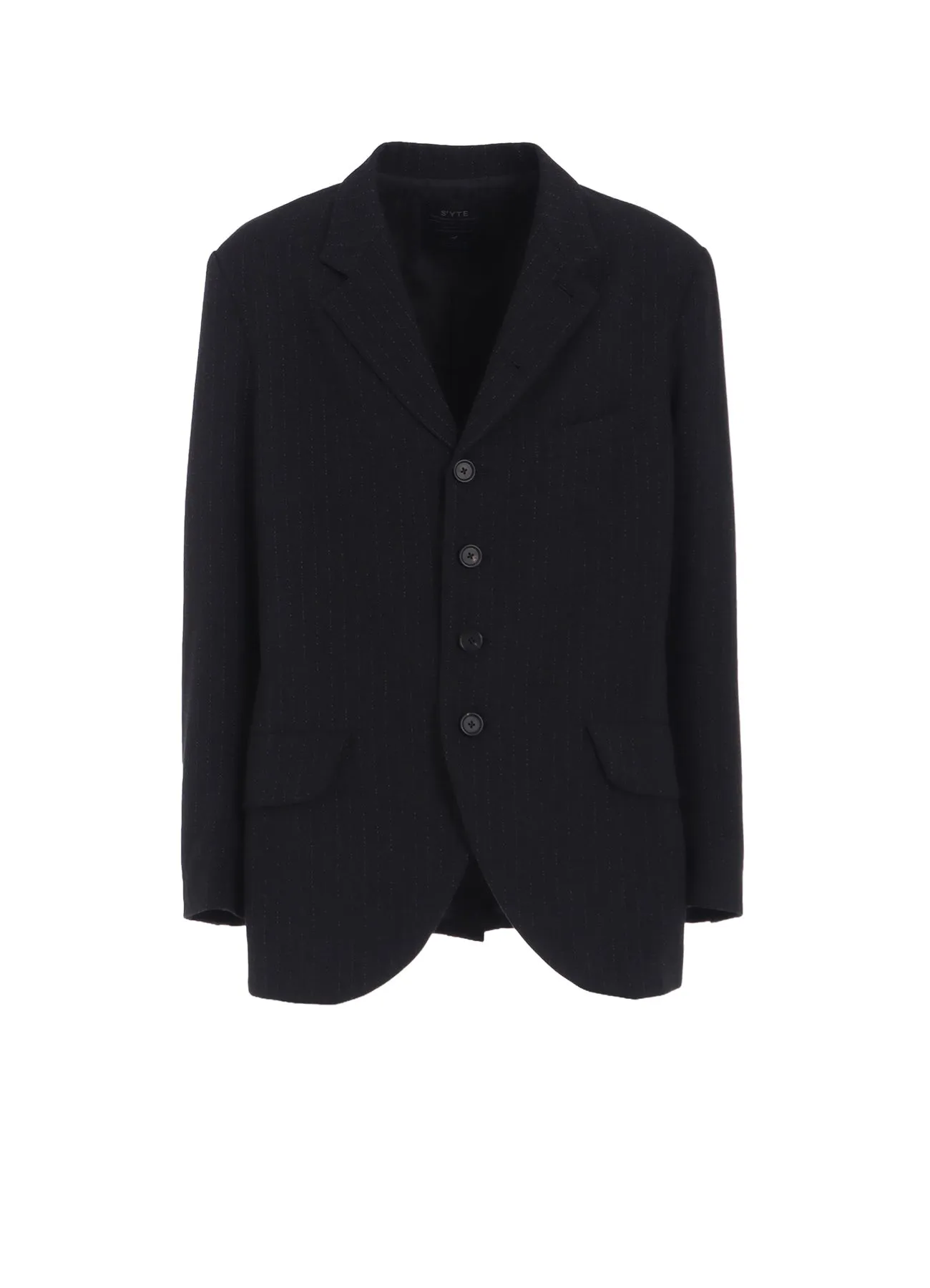 STRIPED SILK ANGORA WOOL 6 BUTTONS TAILORED JACKET sold by Yohji Yamamoto