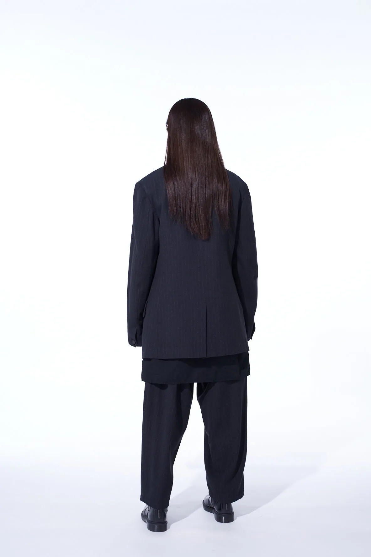 STRIPED SILK ANGORA WOOL 6 BUTTONS TAILORED JACKET sold by Yohji Yamamoto product image thumbnail 4