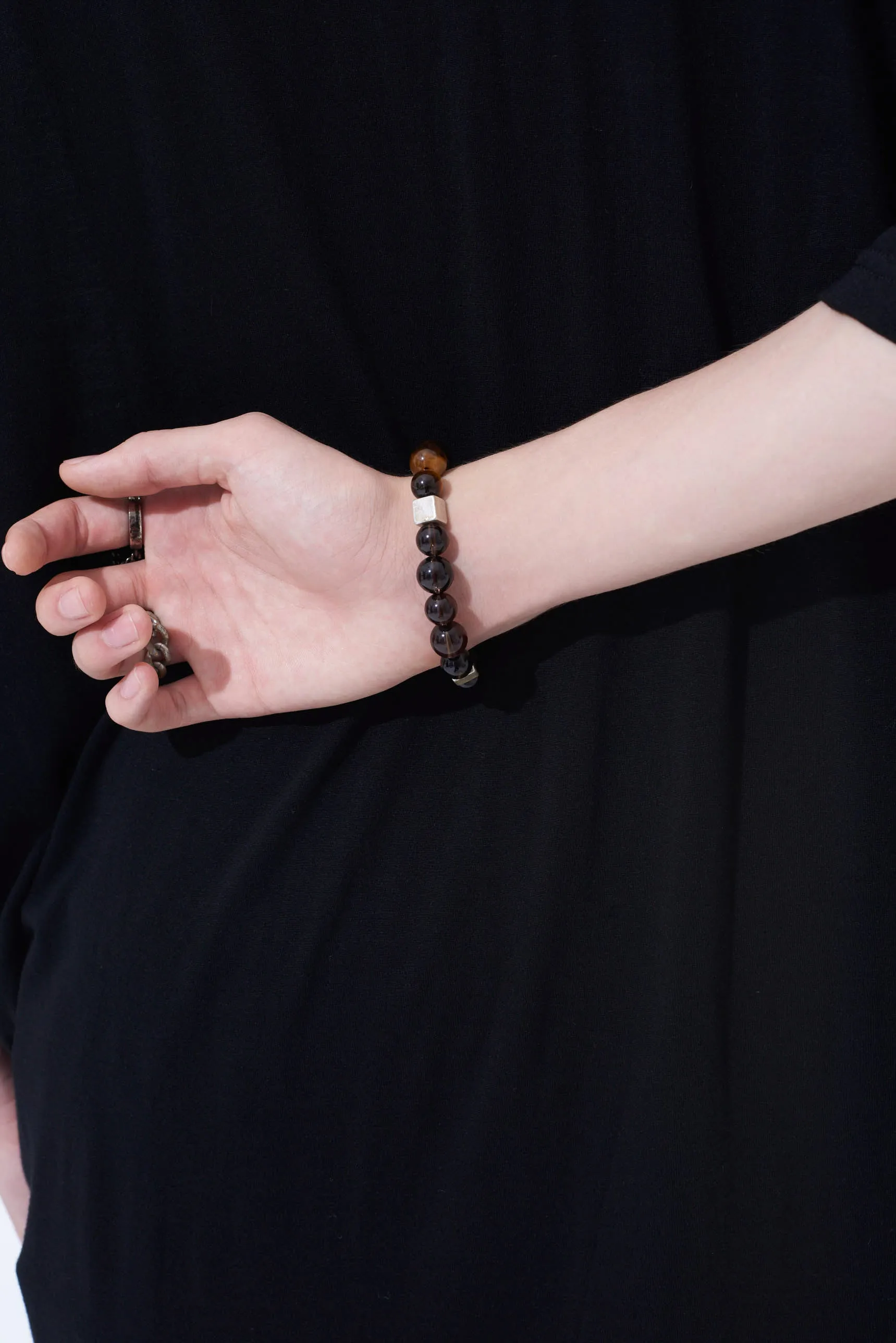 TIGER'S EYE+SMOKY QUARTZ BRASS BRACELET sold by Yohji Yamamoto product image thumbnail 3