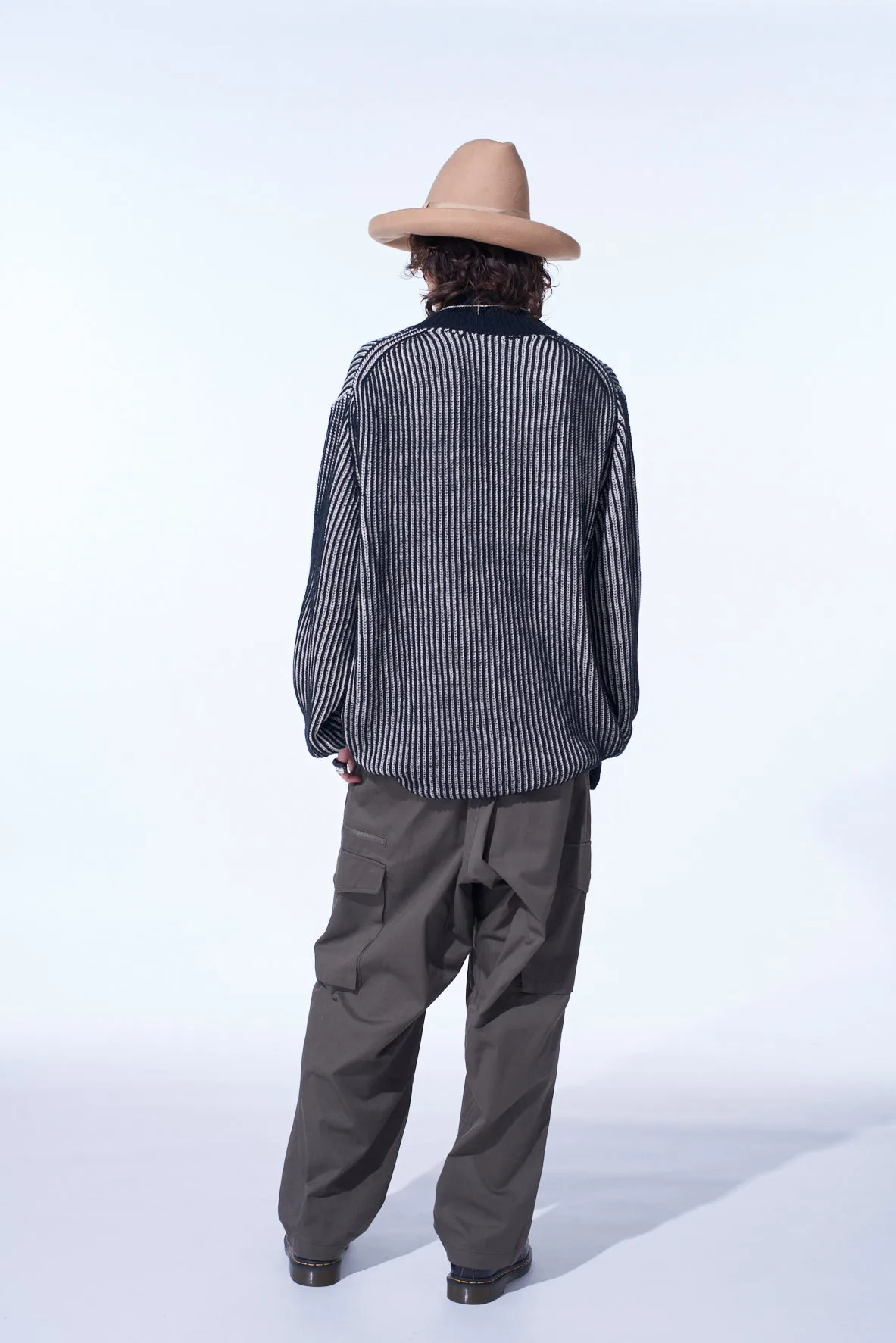 5G BULKY WOOL RIB STITCH OVERSIZED HIGH NECK KNIT sold by Yohji Yamamoto product image thumbnail 4