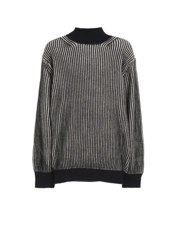 5G BULKY WOOL RIB STITCH OVERSIZED HIGH NECK KNIT sold by Yohji Yamamoto