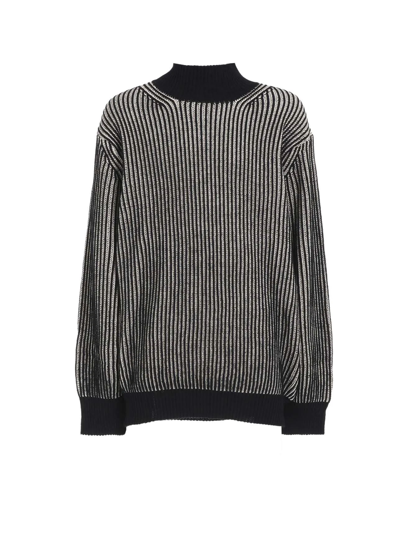 5G BULKY WOOL RIB STITCH OVERSIZED HIGH NECK KNIT sold by Yohji Yamamoto