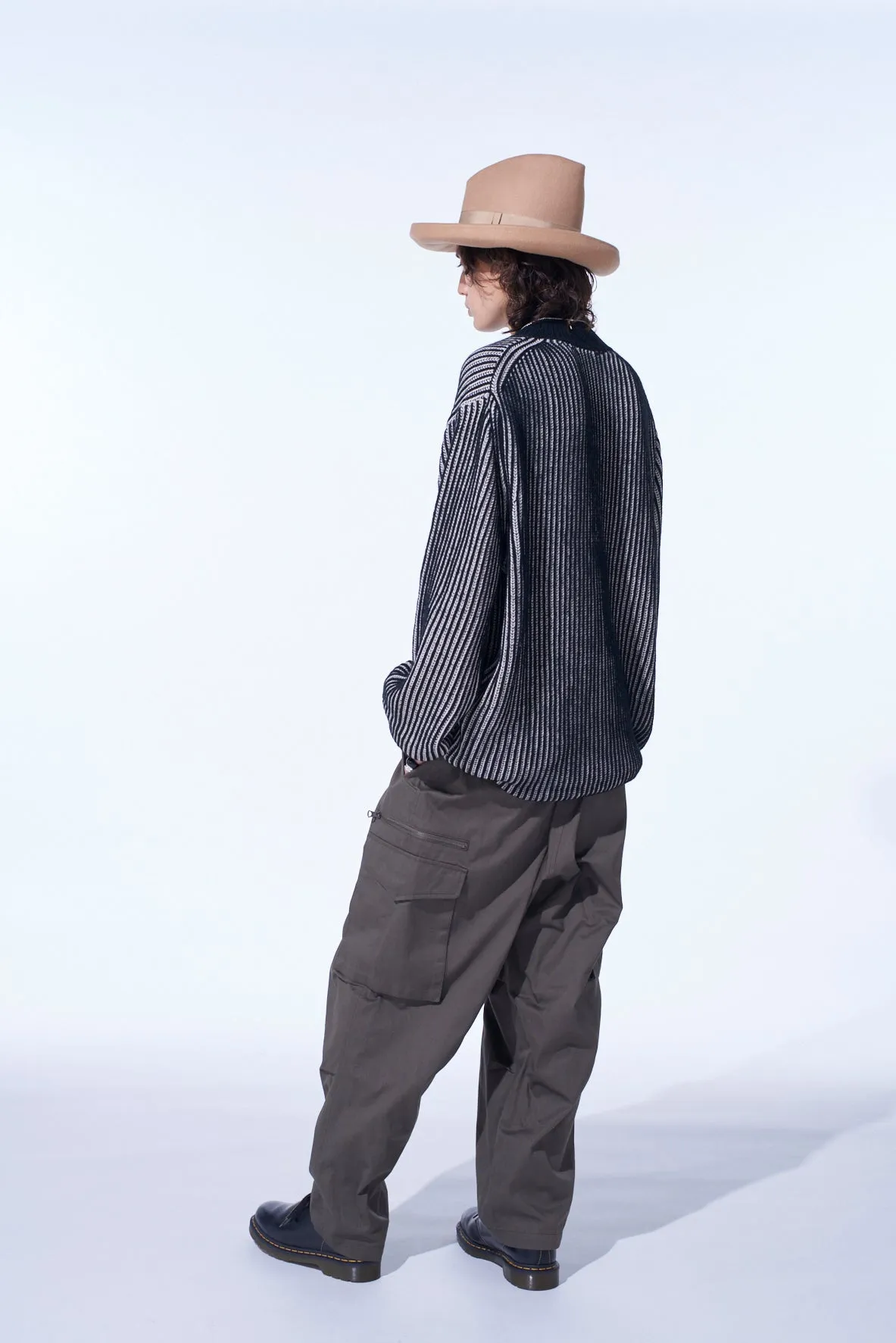 5G BULKY WOOL RIB STITCH OVERSIZED HIGH NECK KNIT sold by Yohji Yamamoto product image thumbnail 3