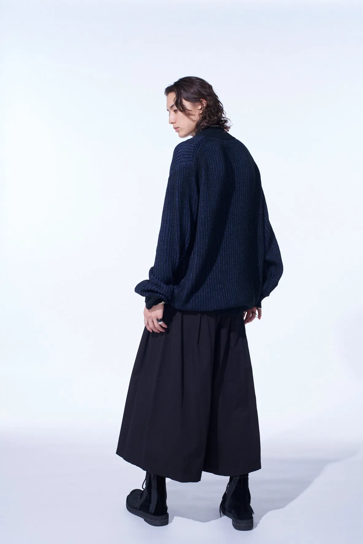 5G BULKY WOOL RIB STITCH OVERSIZED HIGH NECK KNIT sold by Yohji Yamamoto product image thumbnail 4