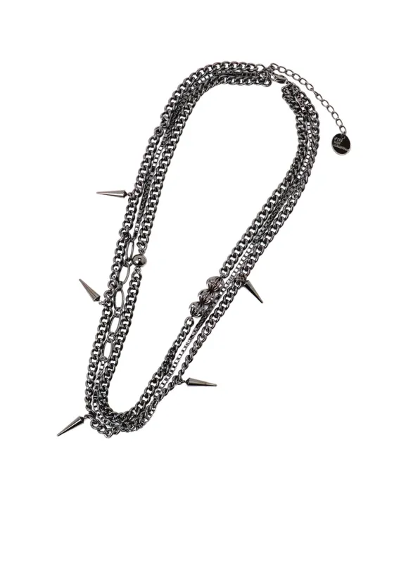 STUDS TRIPLE CHAIN NECKLACE sold by Yohji Yamamoto