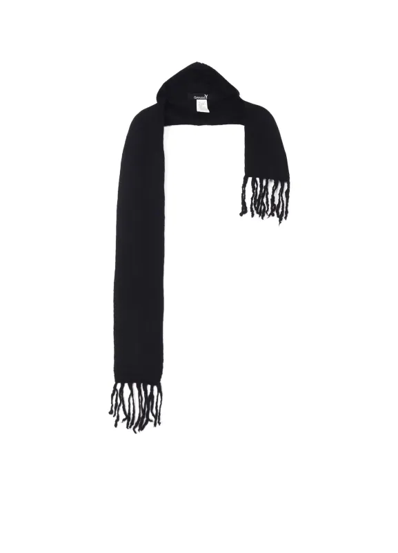 BoilMerinoWool FRINGE HOODED MUFFLER sold by Yohji Yamamoto