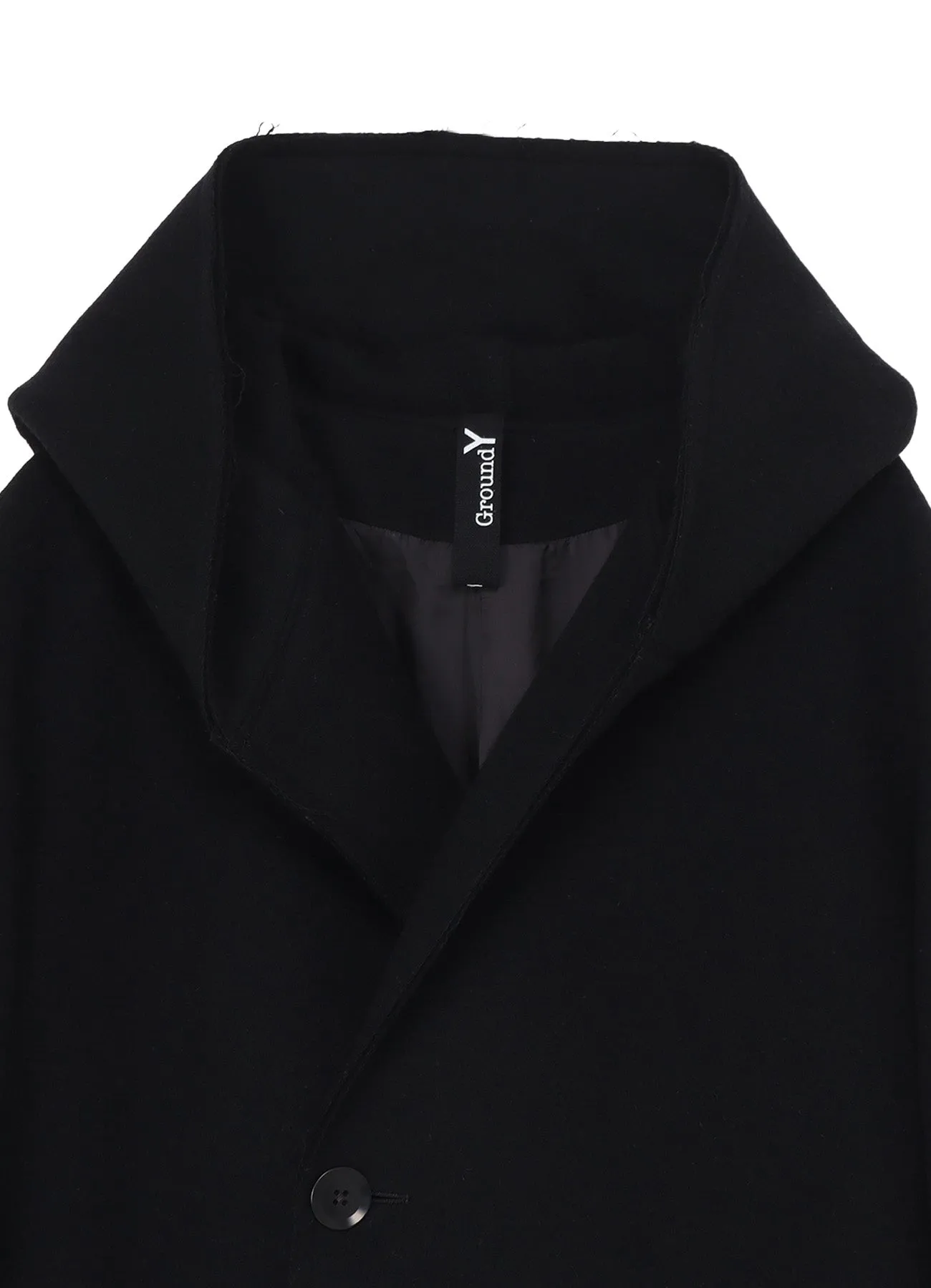 DOUBLE WEAVE MELTON UNRRIMMED HOODED COAT sold by Yohji Yamamoto product image thumbnail 4