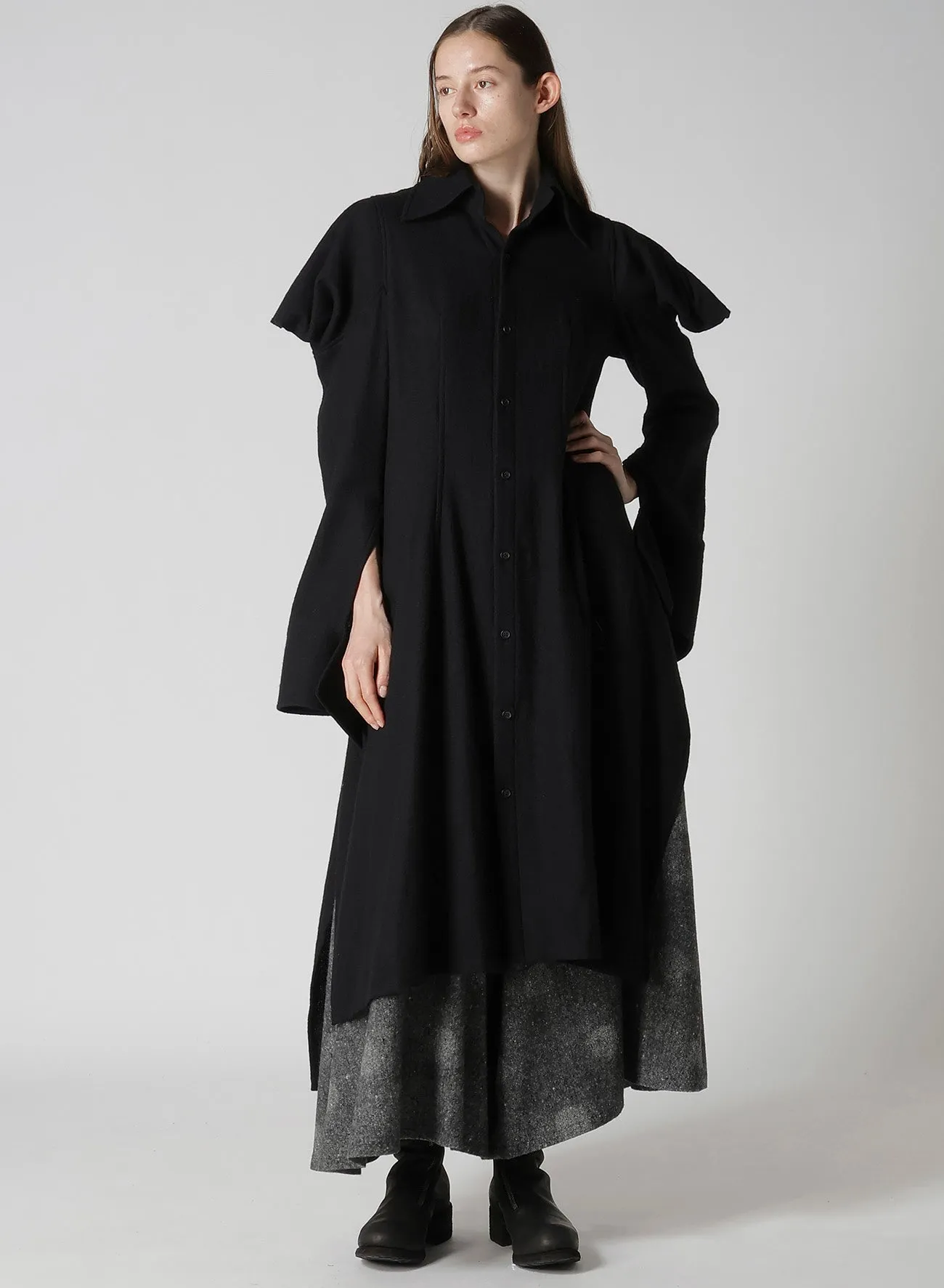 WOOL SHADOW DOT R GATHERED SKIRT sold by Yohji Yamamoto product image thumbnail 3