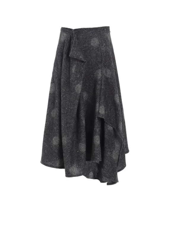 WOOL SHADOW DOT R GATHERED SKIRT sold by Yohji Yamamoto