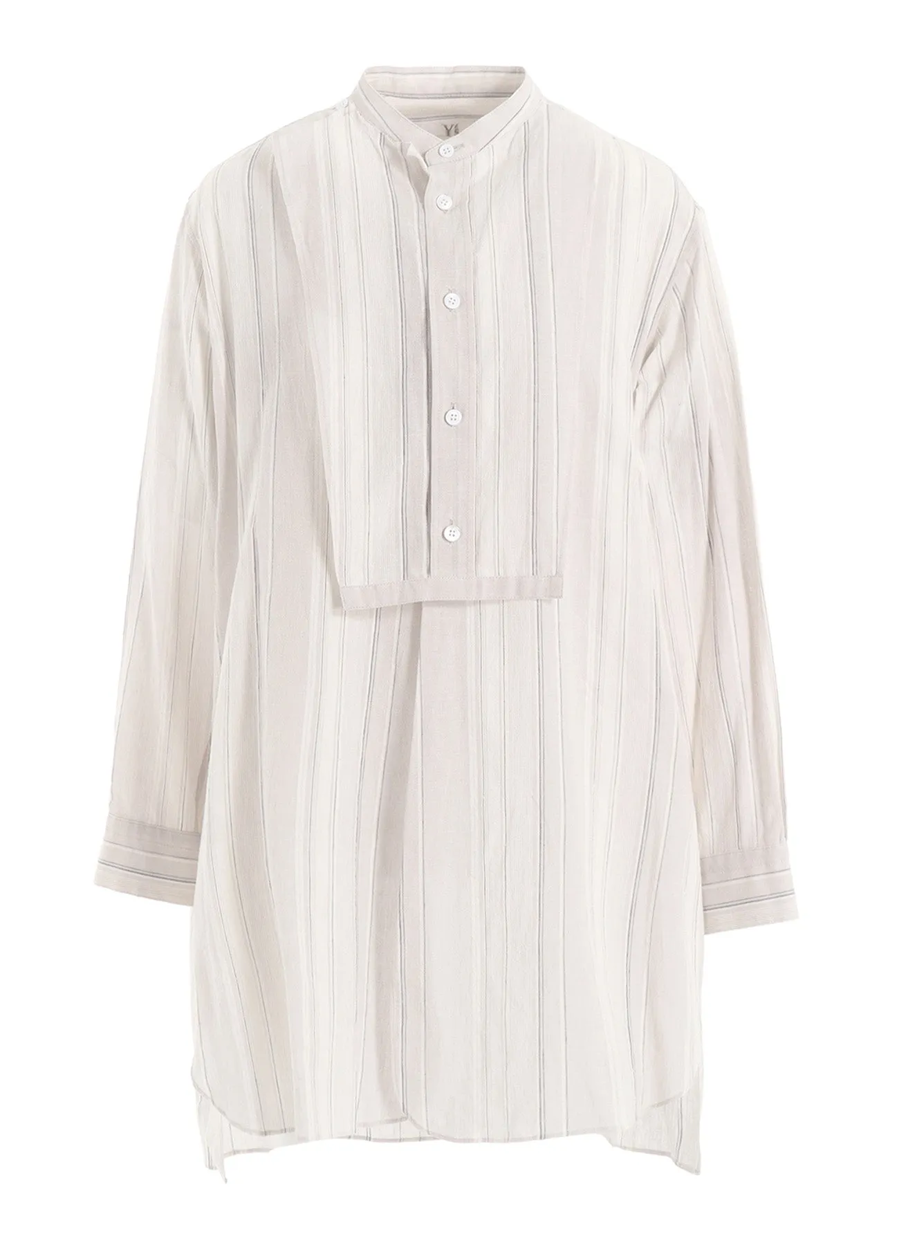 STRIPE SHRINK-FINISH FRONT CLOTH BLOUSE sold by Yohji Yamamoto product image thumbnail 2