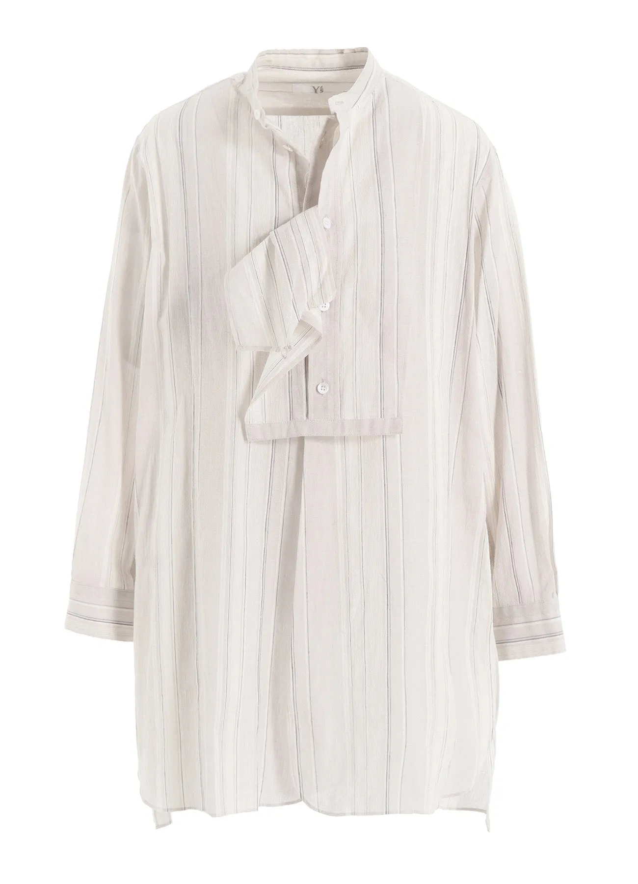STRIPE SHRINK-FINISH FRONT CLOTH BLOUSE sold by Yohji Yamamoto product image thumbnail 3