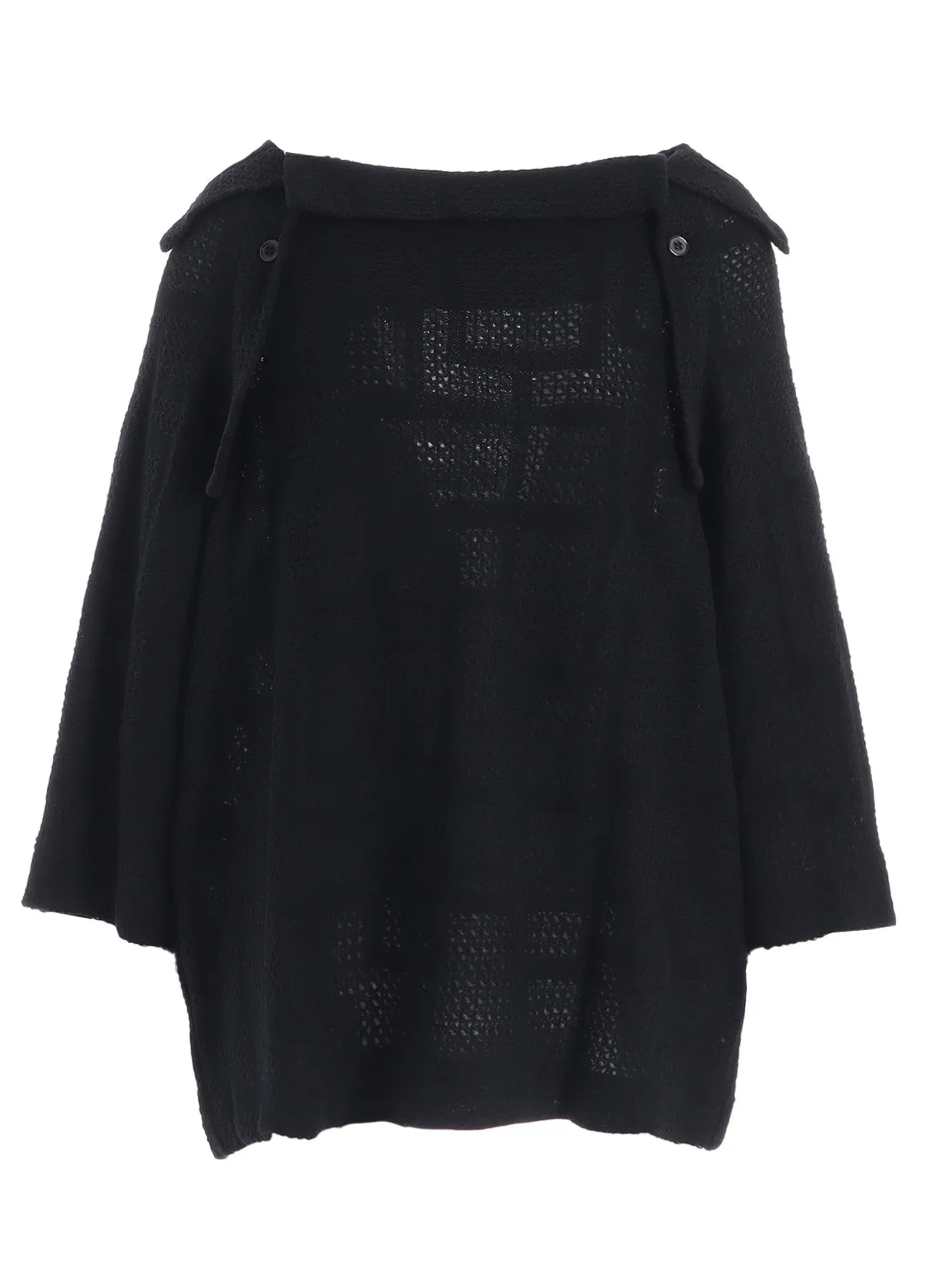 GEOMETRIC SHEER COLLARED RAGLAN PULLOVER sold by Yohji Yamamoto product image thumbnail 2