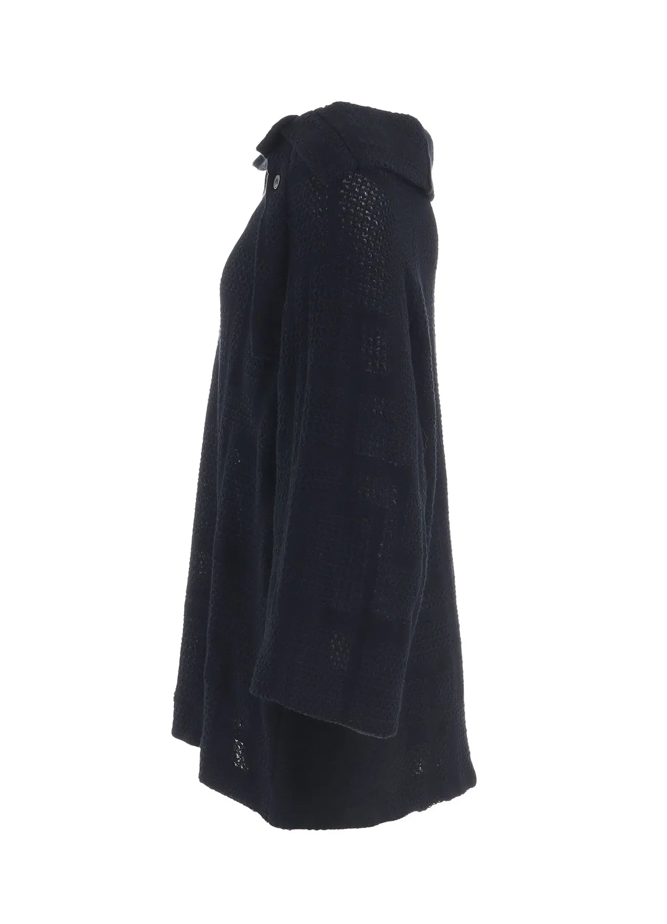 GEOMETRIC SHEER COLLARED RAGLAN PULLOVER sold by Yohji Yamamoto product image thumbnail 3