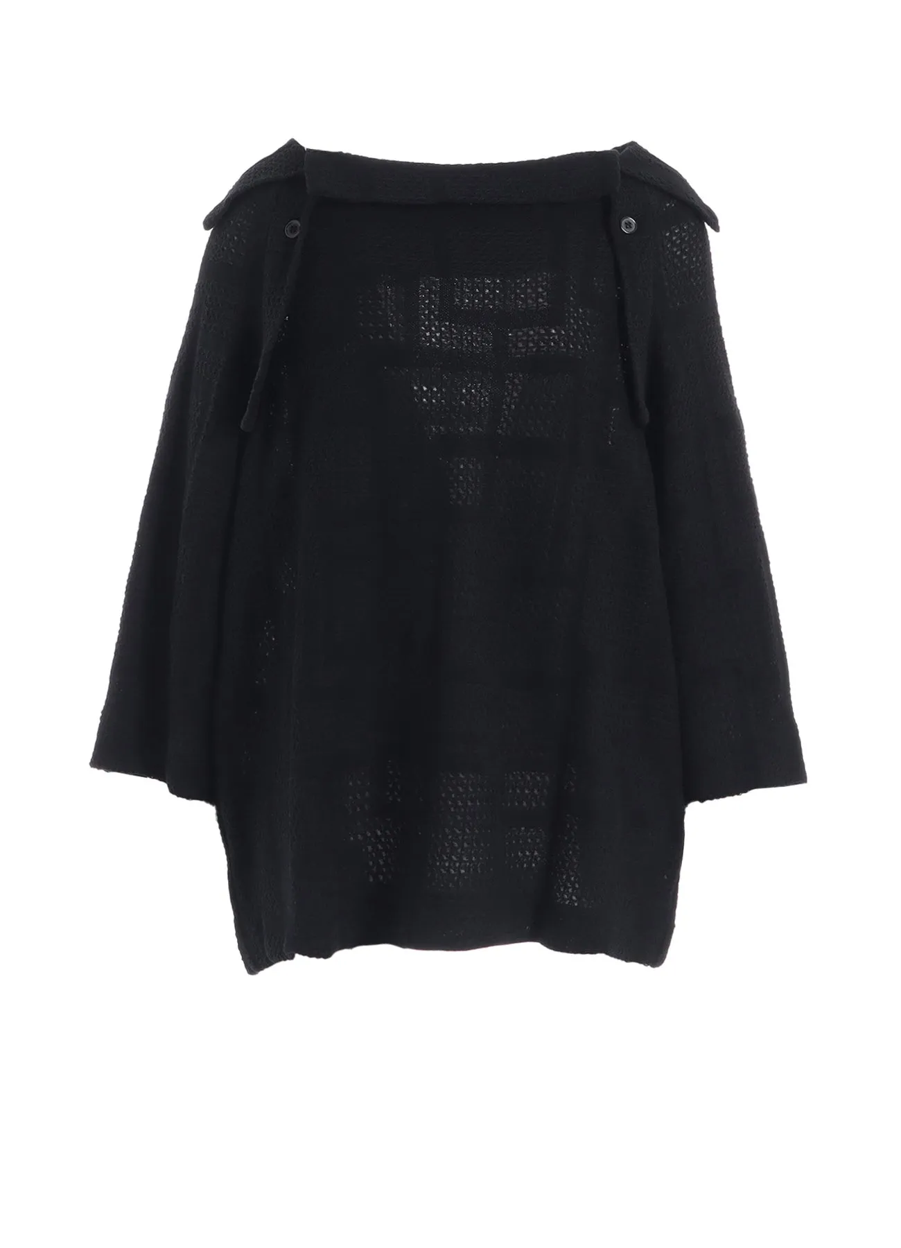 GEOMETRIC SHEER COLLARED RAGLAN PULLOVER sold by Yohji Yamamoto