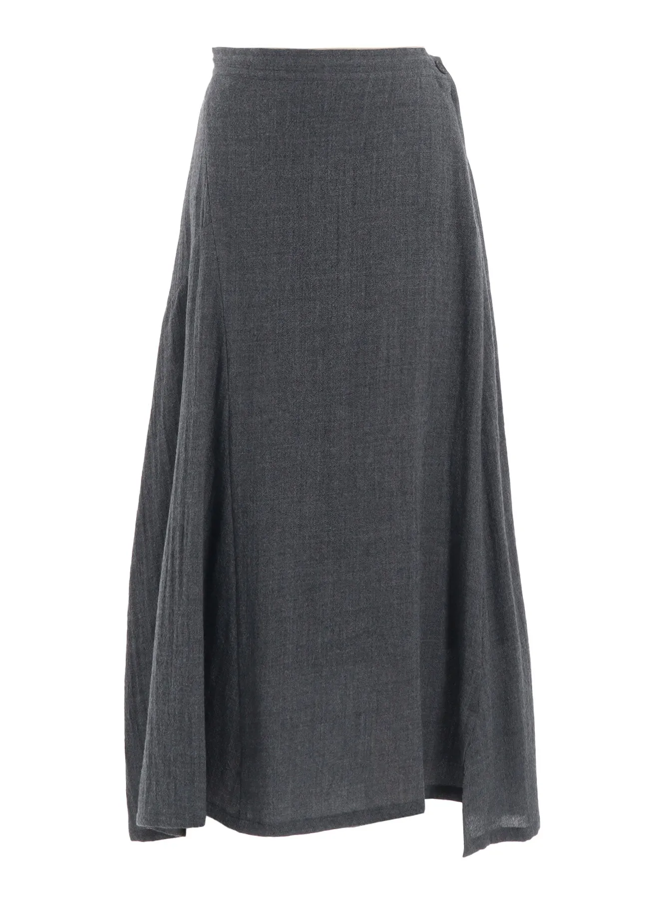 WOOL GAUZE TWILL ASYMMETRIC FLARE SKIRT sold by Yohji Yamamoto product image thumbnail 2
