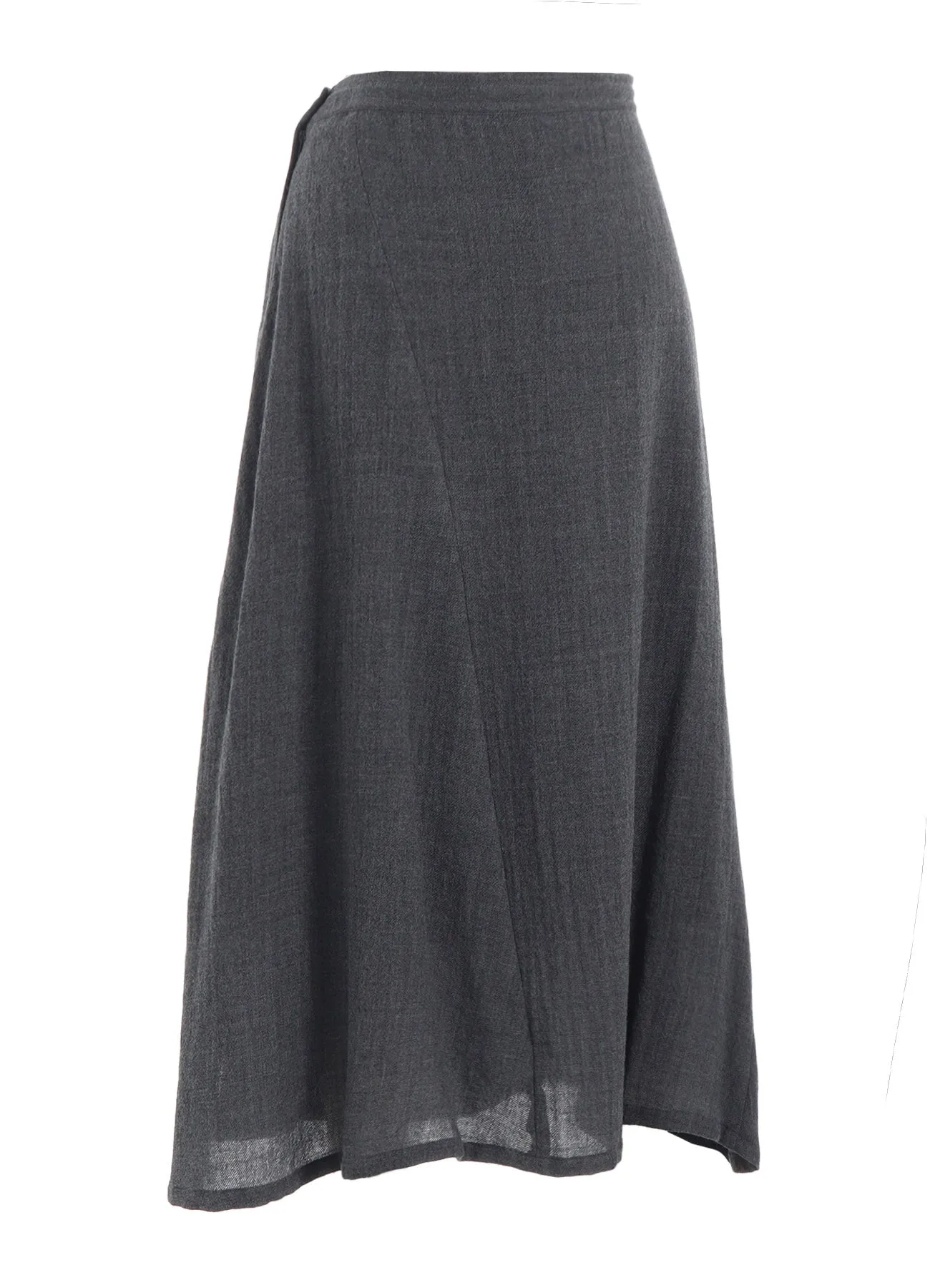 WOOL GAUZE TWILL ASYMMETRIC FLARE SKIRT sold by Yohji Yamamoto product image thumbnail 4