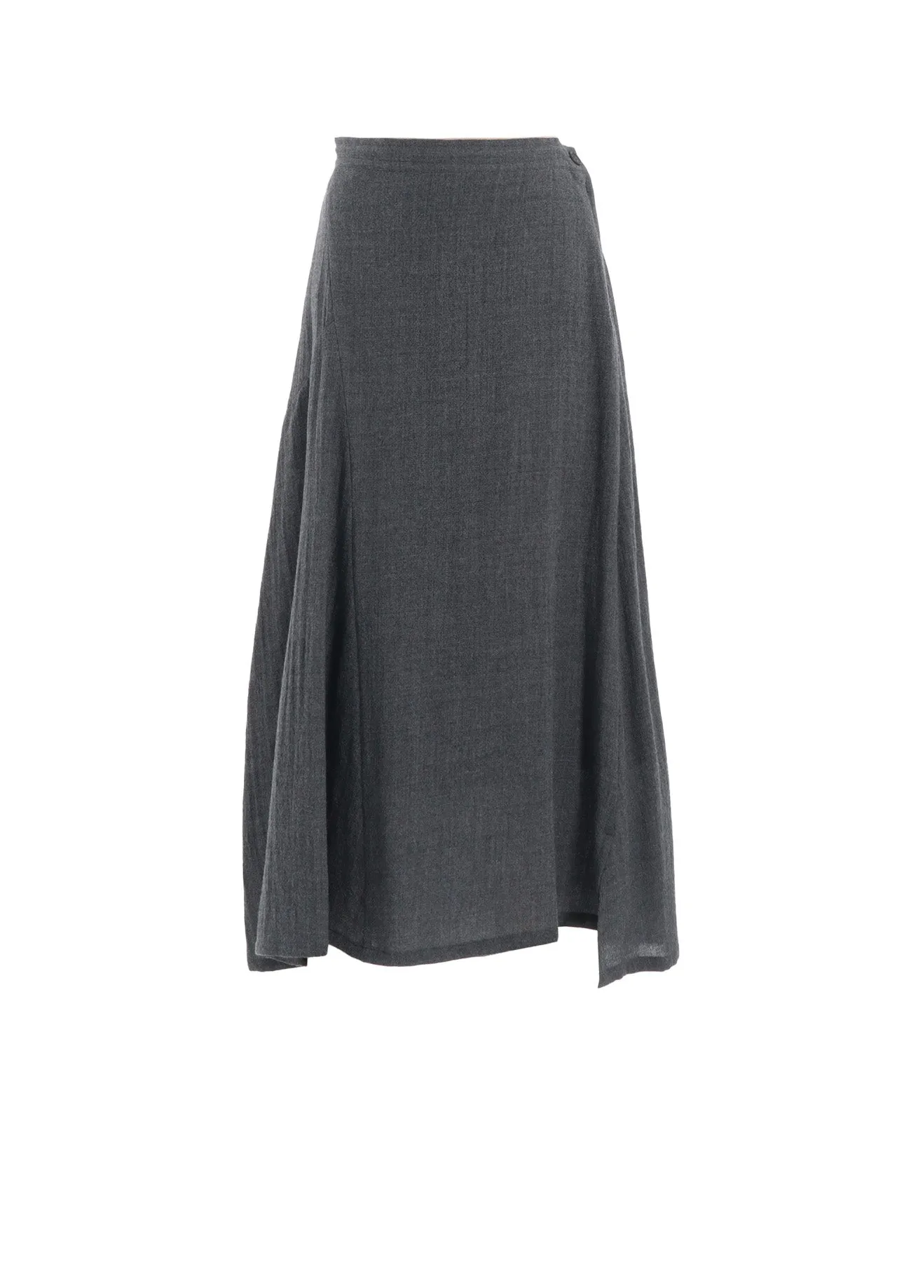 WOOL GAUZE TWILL ASYMMETRIC FLARE SKIRT sold by Yohji Yamamoto