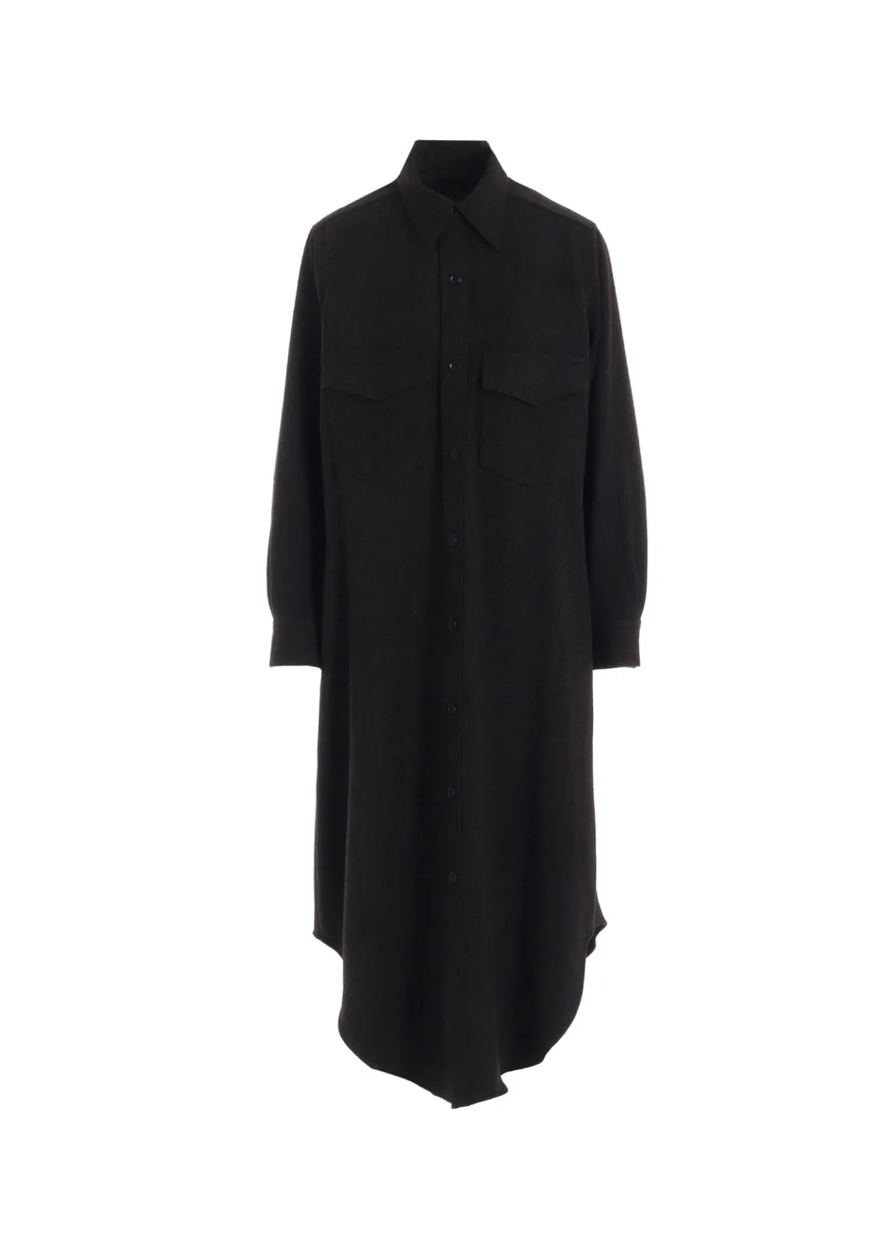 W/NY HERRINGBONE MILITARY LONG DRESS sold by Yohji Yamamoto