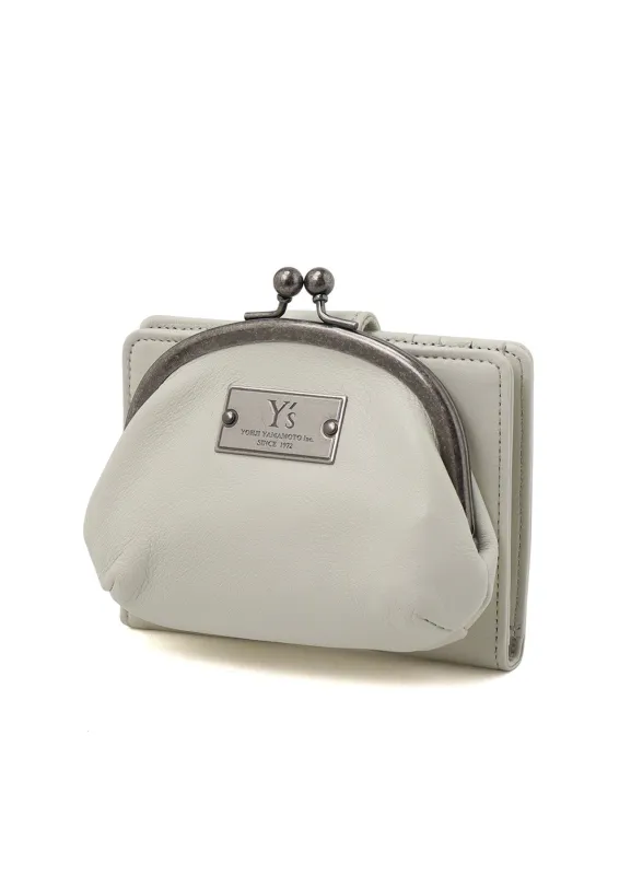 SEMI-GLOSSY LEATHER CARD CASE W/ METAL CLASP sold by Yohji Yamamoto