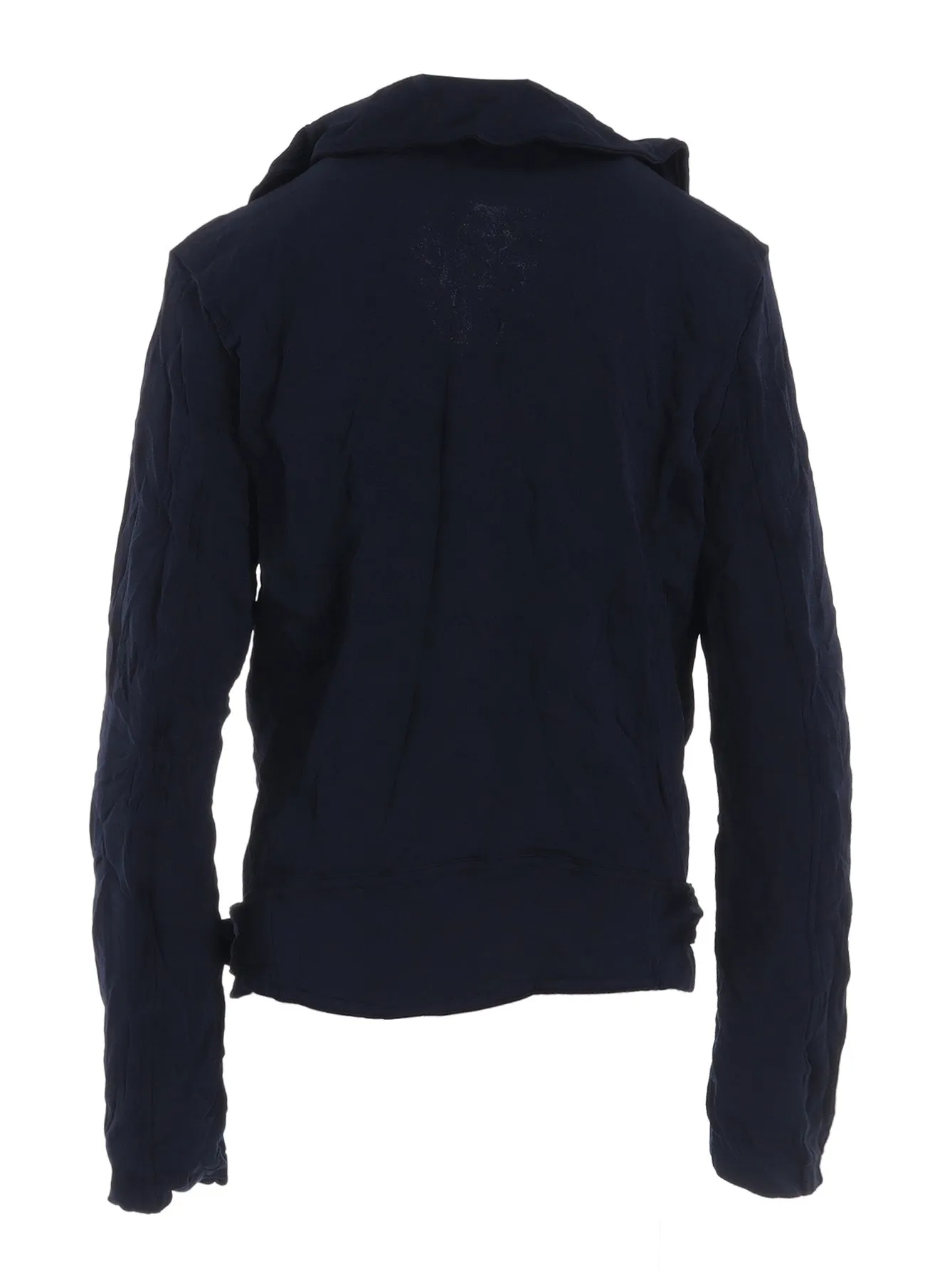 WRINKLE-EFFECT MOTO JACKET sold by Yohji Yamamoto product image thumbnail 4