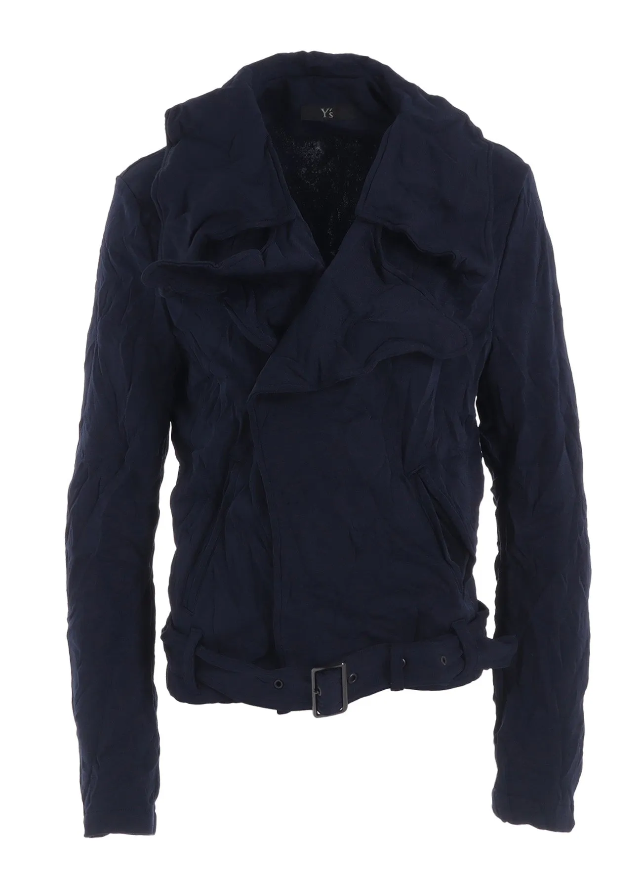 WRINKLE-EFFECT MOTO JACKET sold by Yohji Yamamoto product image thumbnail 2