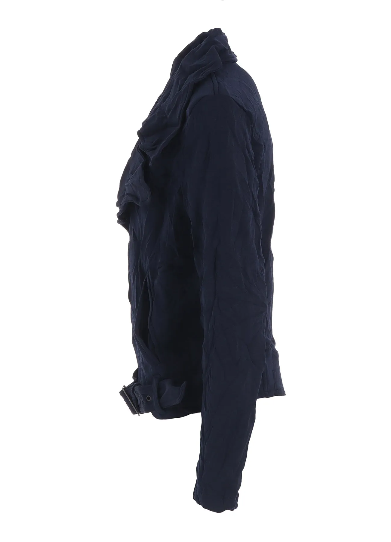 WRINKLE-EFFECT MOTO JACKET sold by Yohji Yamamoto product image thumbnail 3
