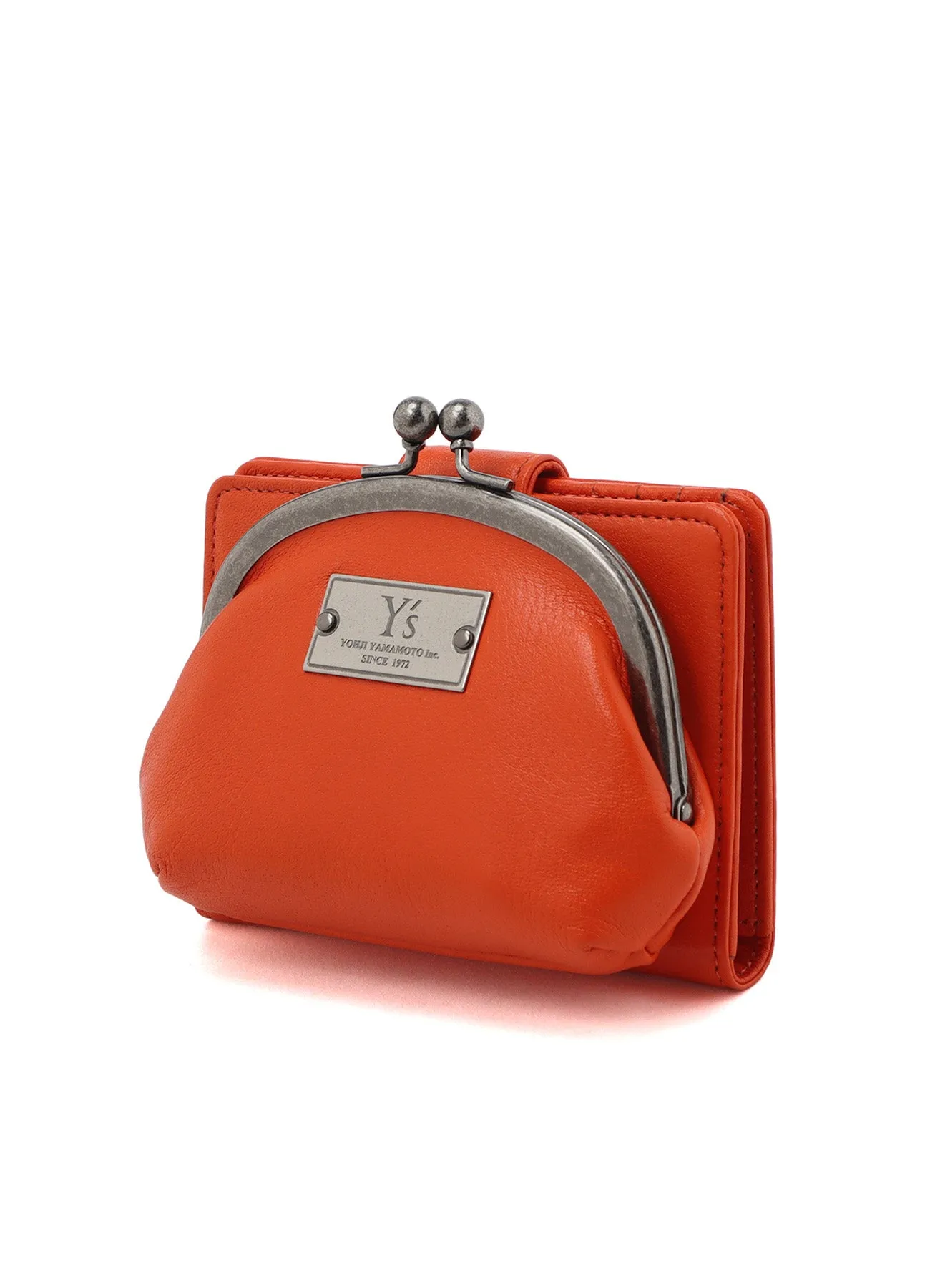 SEMI-GLOSSY LEATHER CARD CASE W/ METAL CLASP sold by Yohji Yamamoto