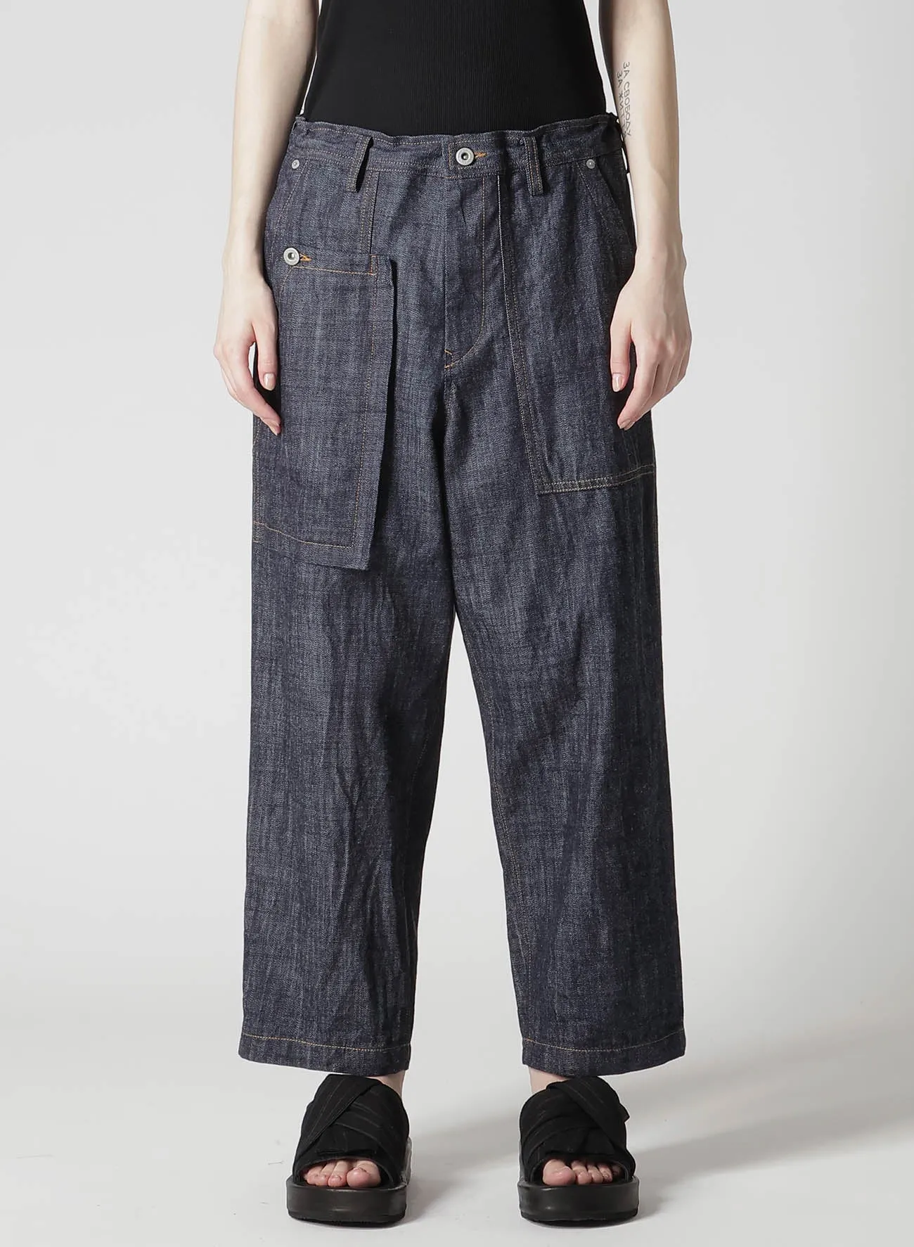 80OZ DENIM PATCHED-POCKET PANTS sold by Yohji Yamamoto product image thumbnail 5