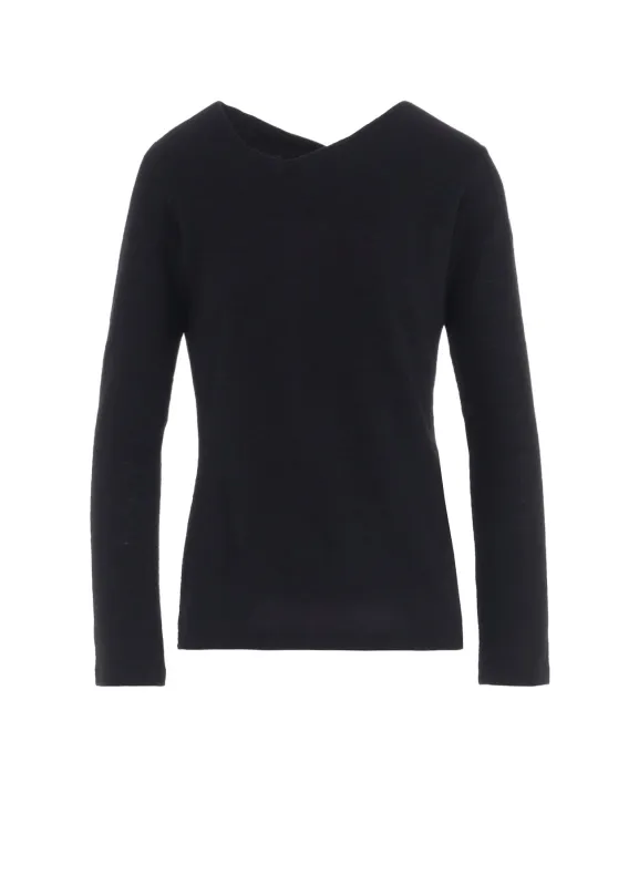 AIRY SPUN LIGHT MILLED ANGULAR NECK LONG T-SHIRT sold by Yohji Yamamoto