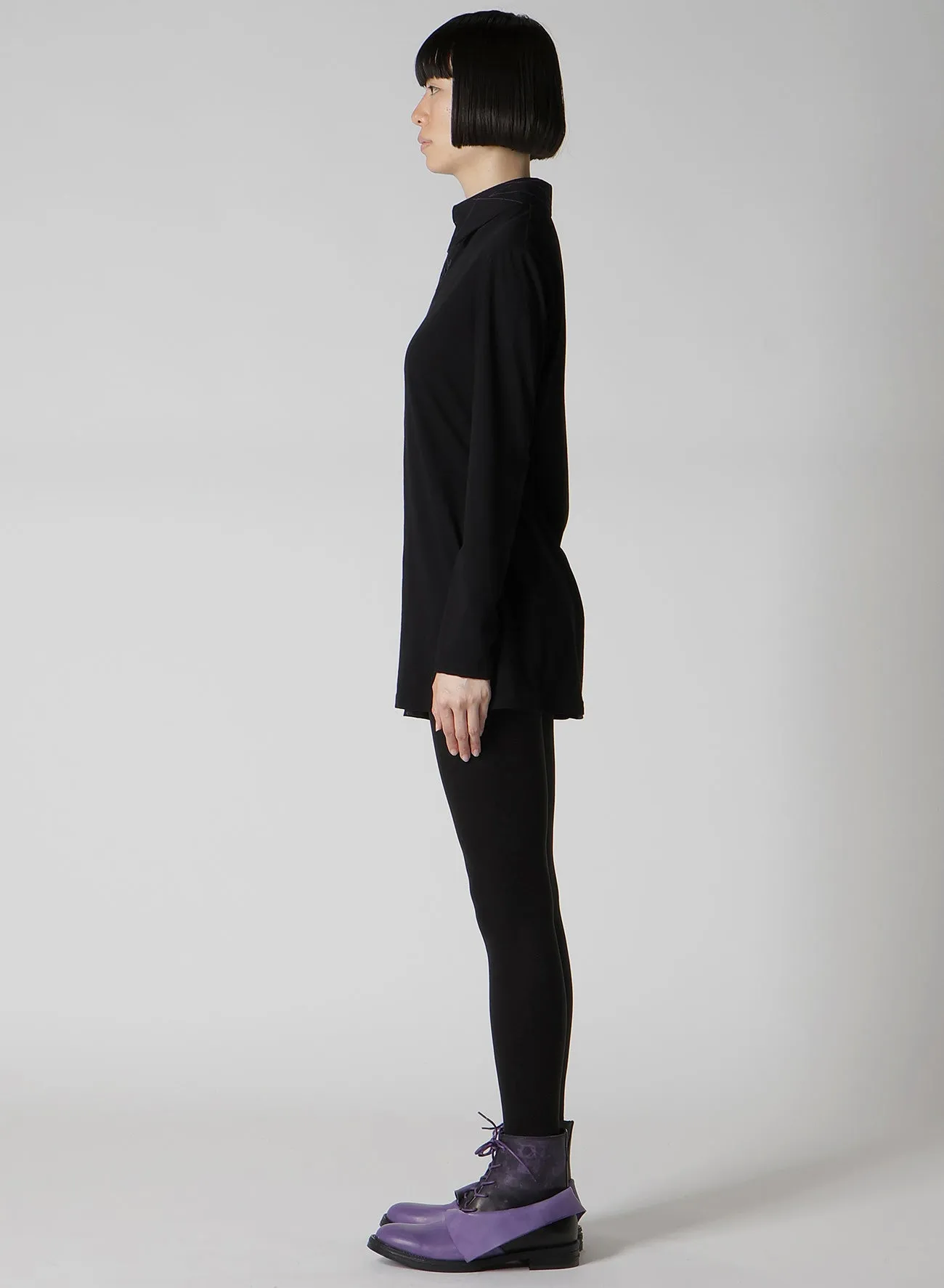 COTTON SINGLE JERSEY COLOR STITCHED BLOUSE A sold by Yohji Yamamoto product image thumbnail 5